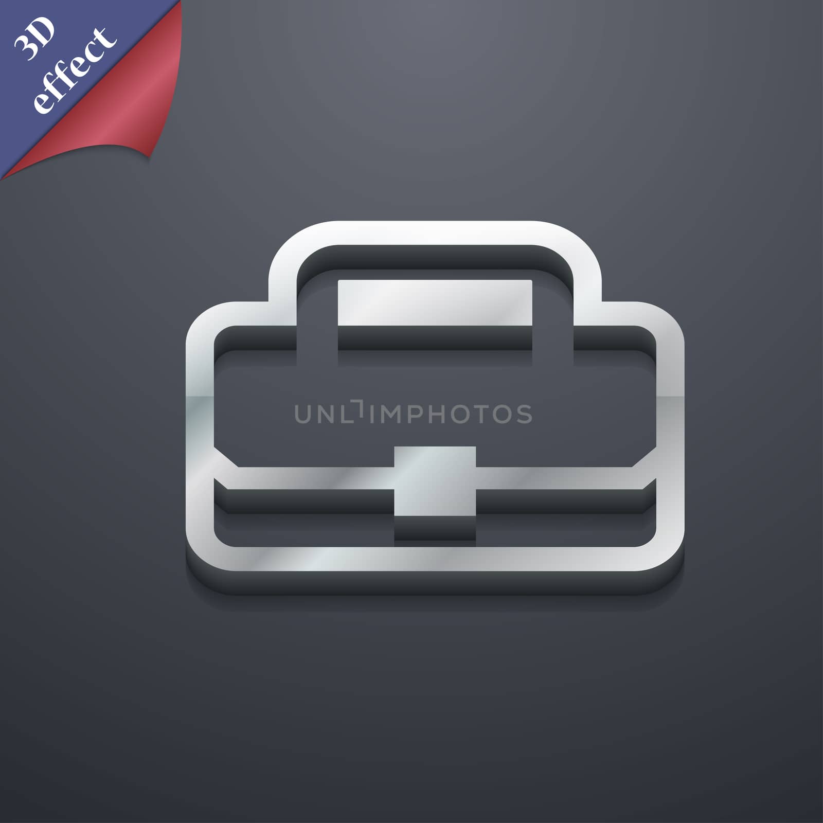 Briefcase icon symbol. 3D style. Trendy, modern design with space for your text illustration. Rastrized copy