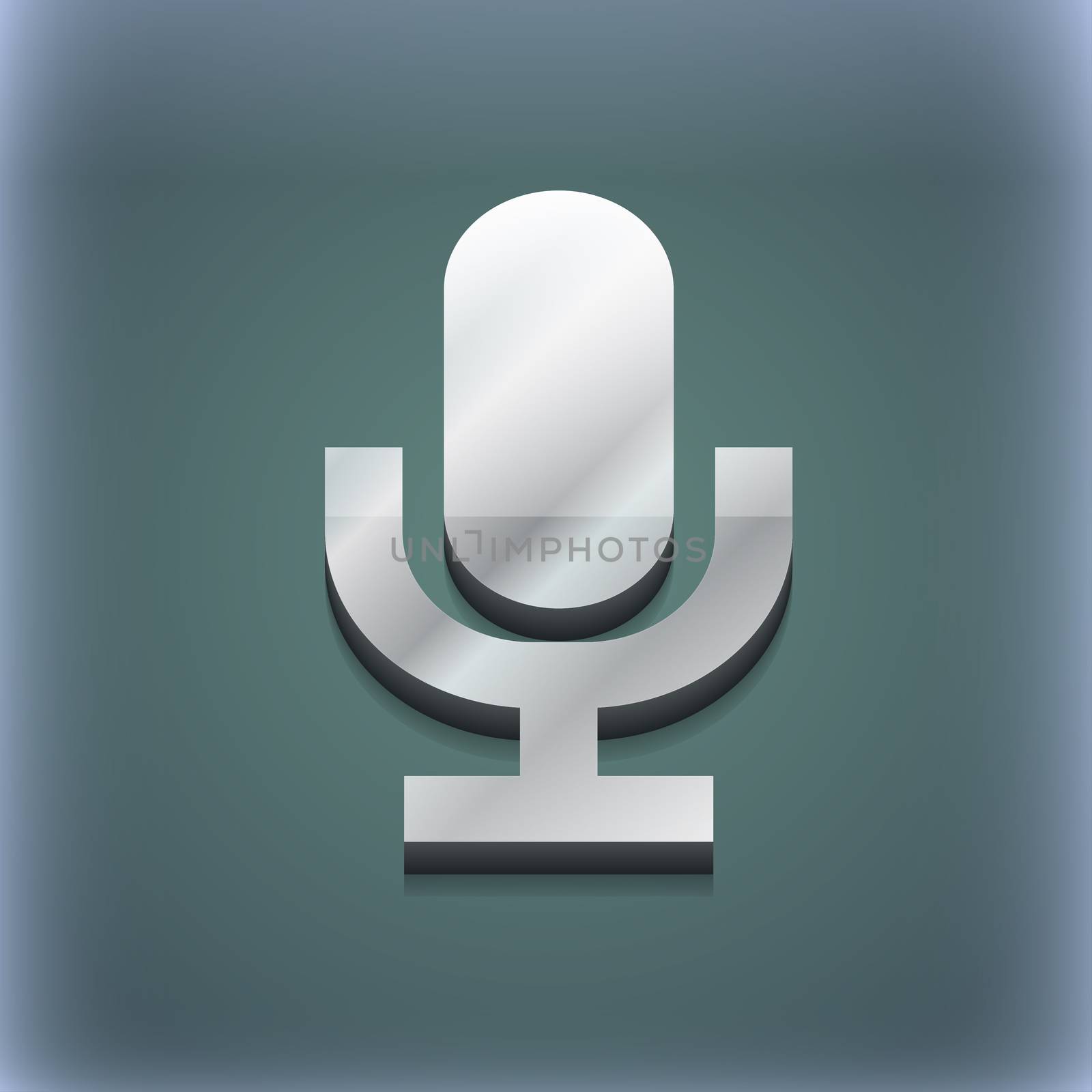 microphone icon symbol. 3D style. Trendy, modern design with space for your text illustration. Raster version