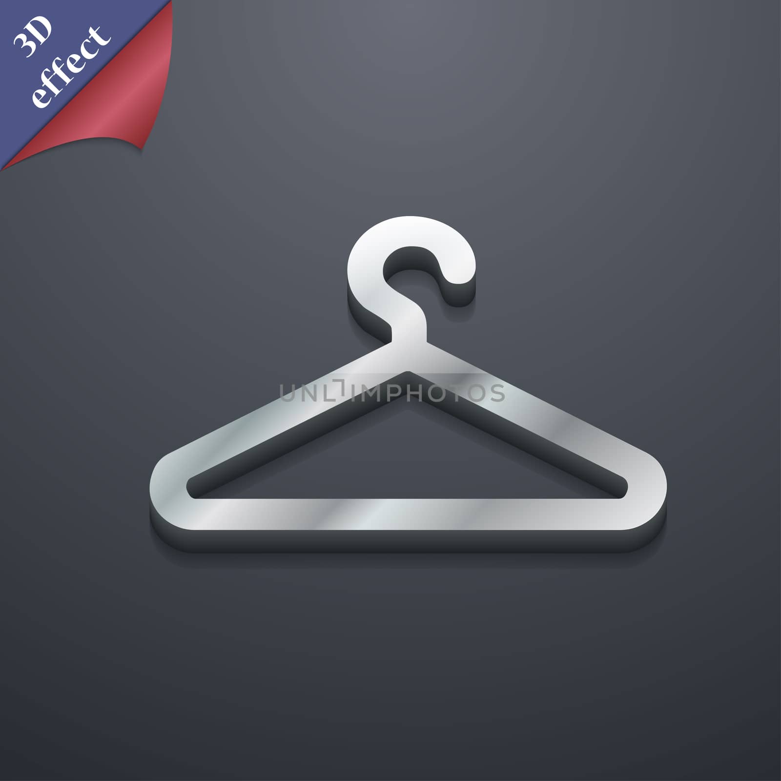 clothes hanger icon symbol. 3D style. Trendy, modern design with space for your text . Rastrized by serhii_lohvyniuk