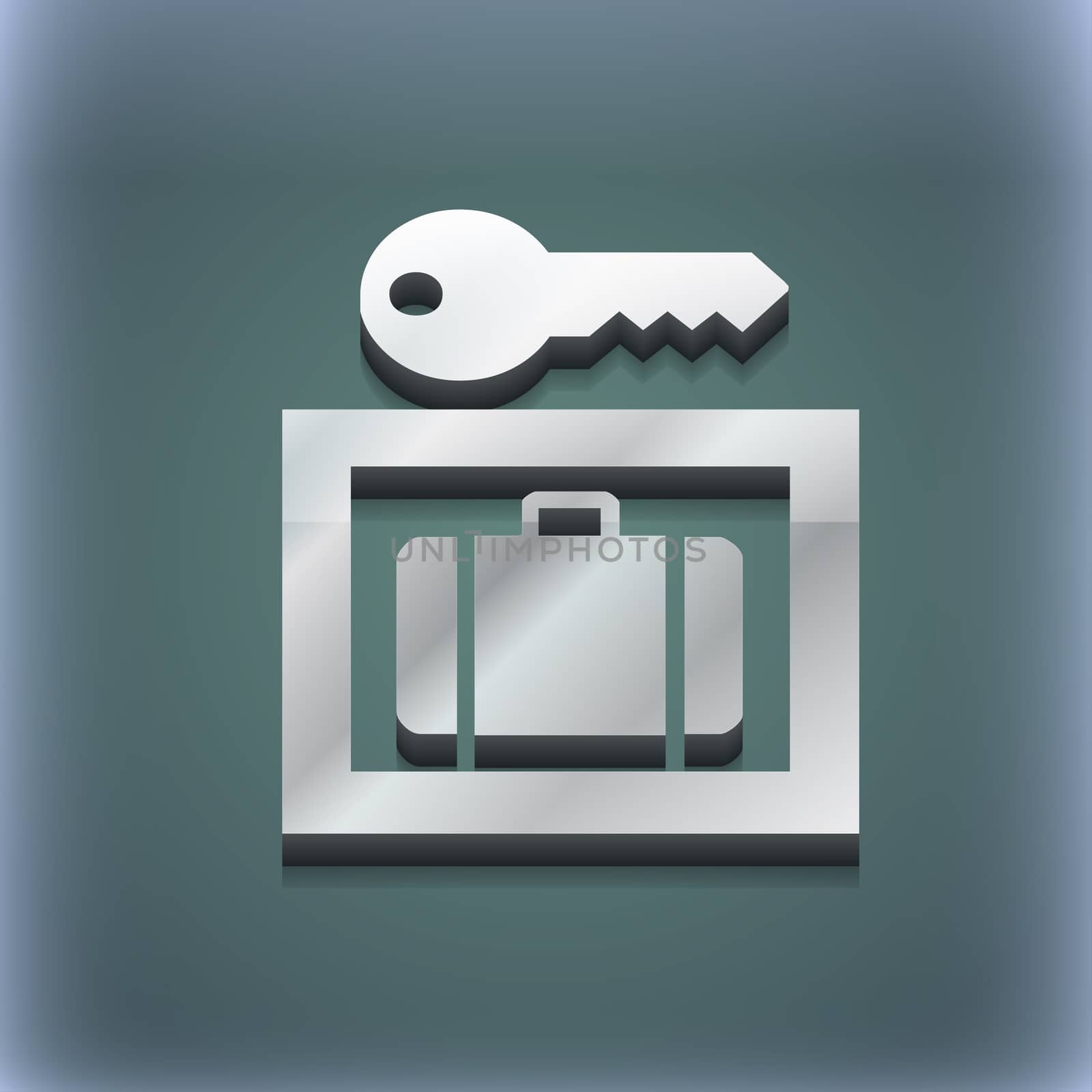 Luggage Storage icon symbol. 3D style. Trendy, modern design with space for your text . Raster by serhii_lohvyniuk