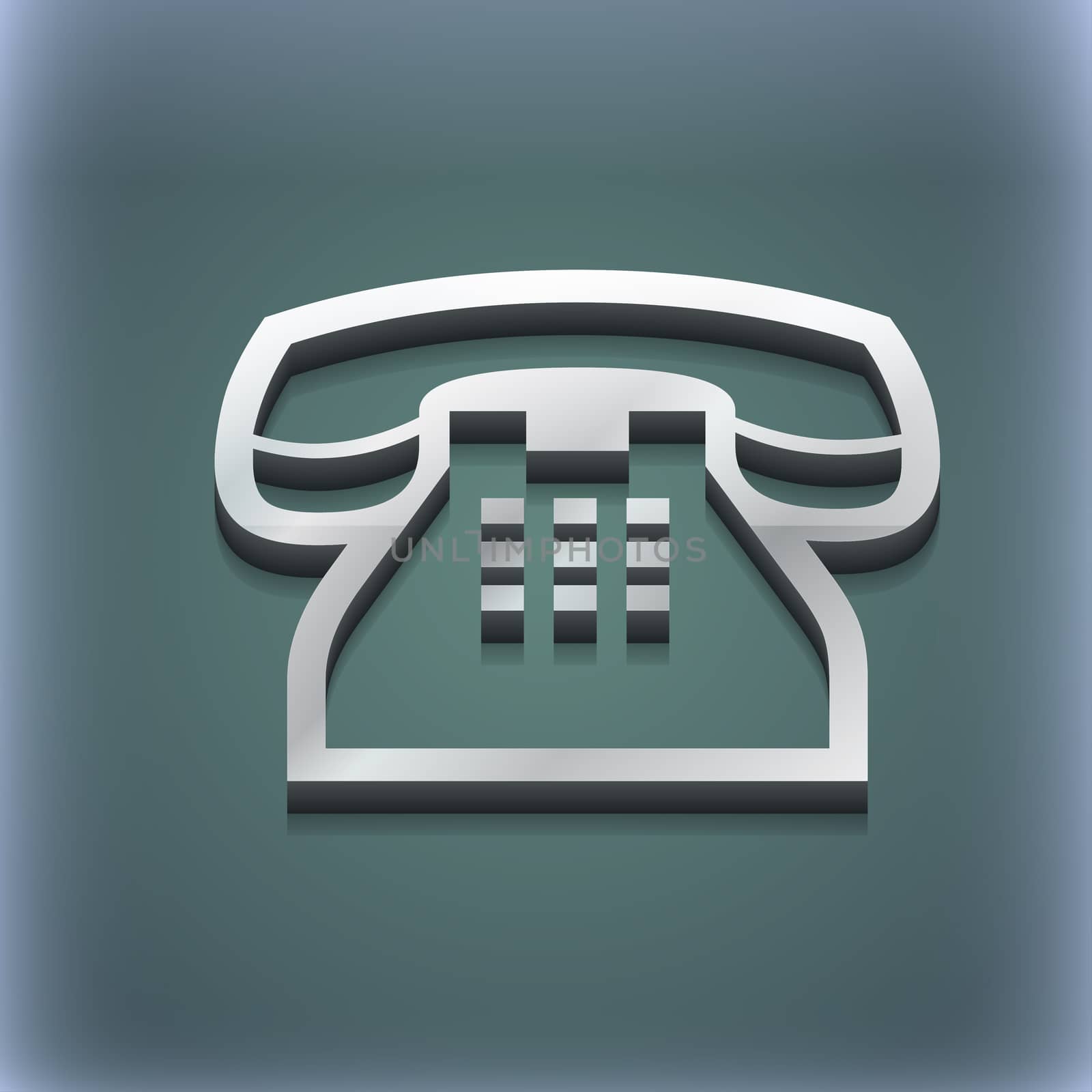 retro telephone handset icon symbol. 3D style. Trendy, modern design with space for your text . Raster by serhii_lohvyniuk