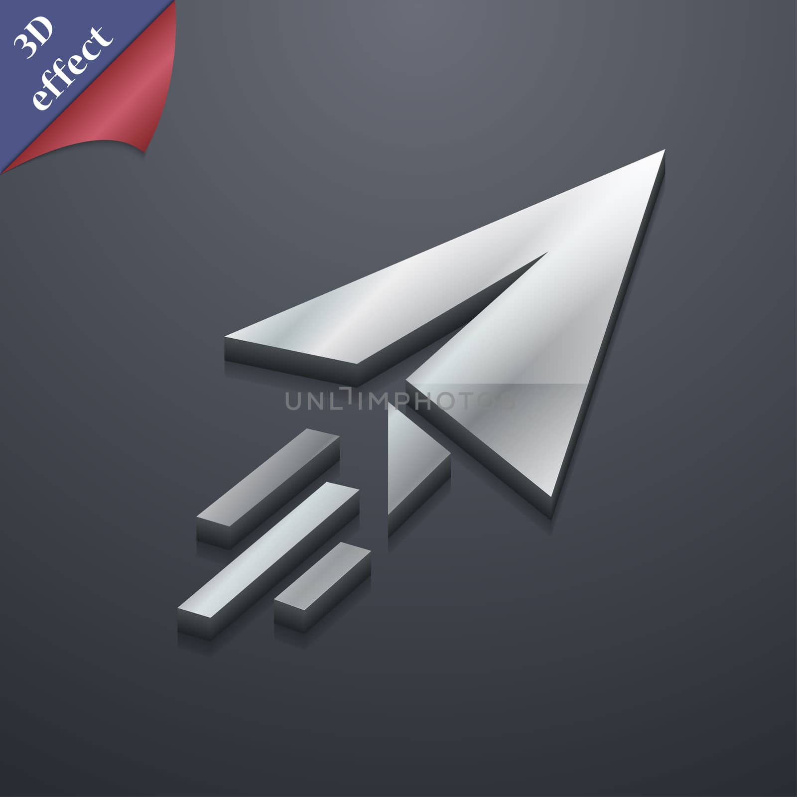 Paper airplane icon symbol. 3D style. Trendy, modern design with space for your text . Rastrized by serhii_lohvyniuk