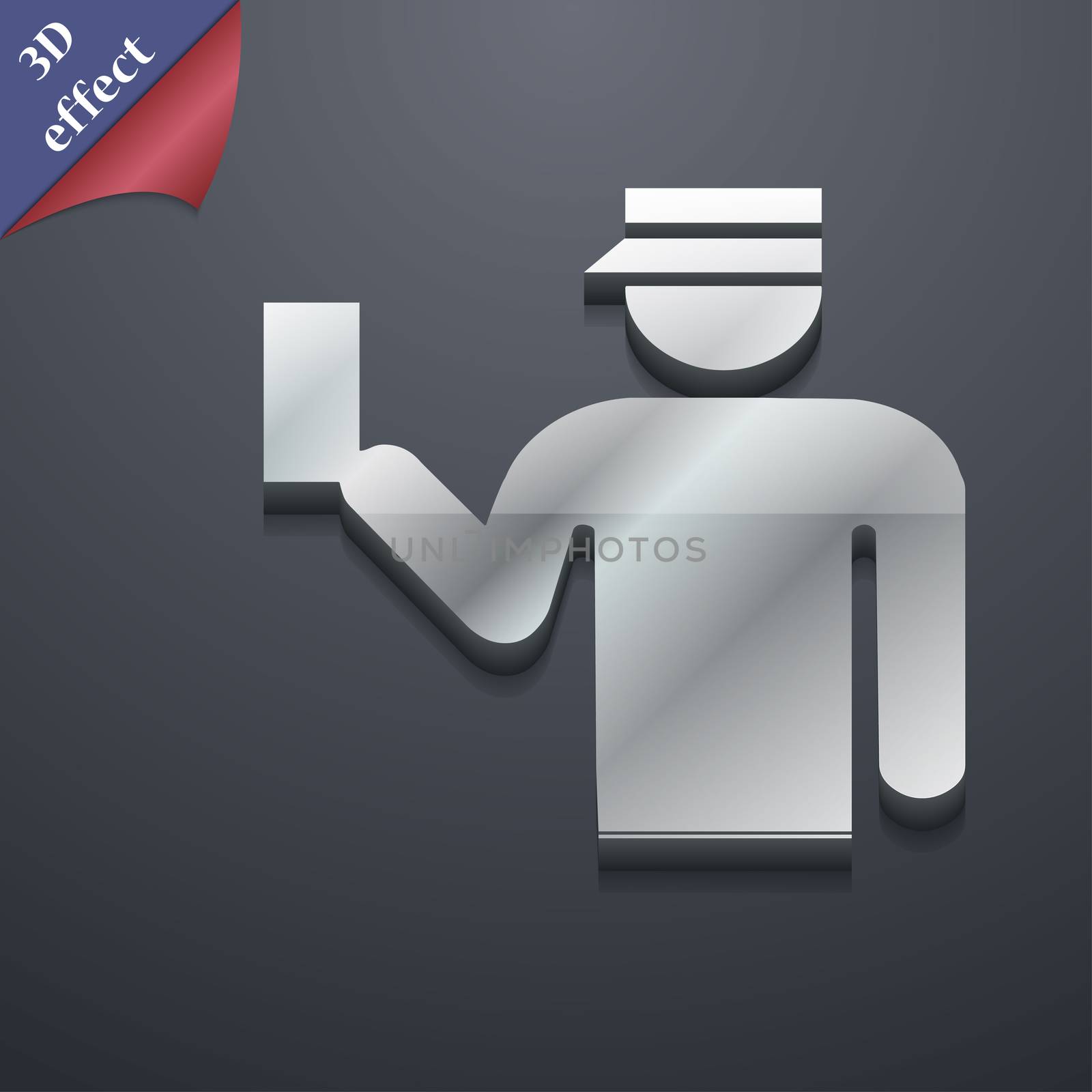 Inspector icon symbol. 3D style. Trendy, modern design with space for your text . Rastrized by serhii_lohvyniuk