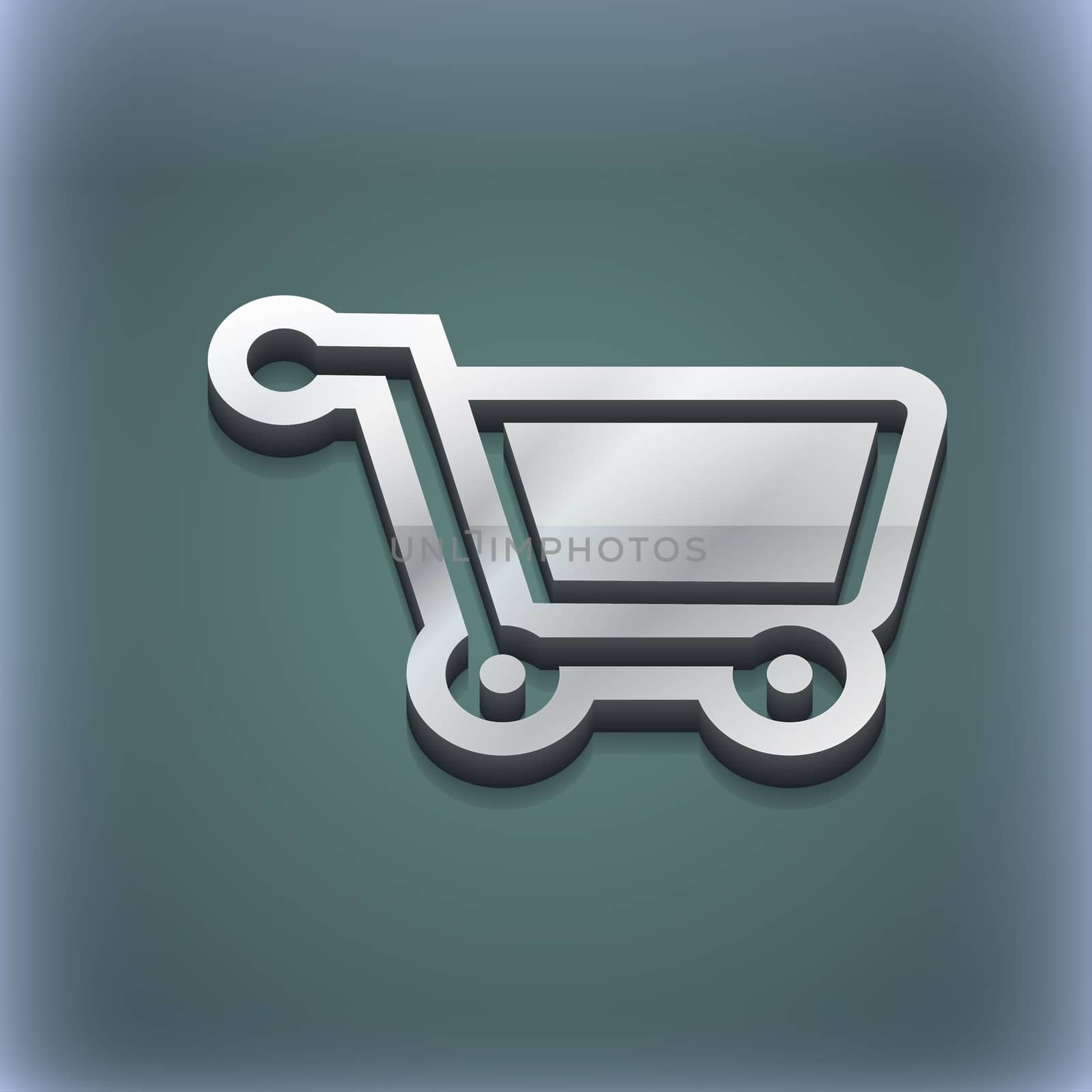 shopping cart icon symbol. 3D style. Trendy, modern design with space for your text illustration. Raster version