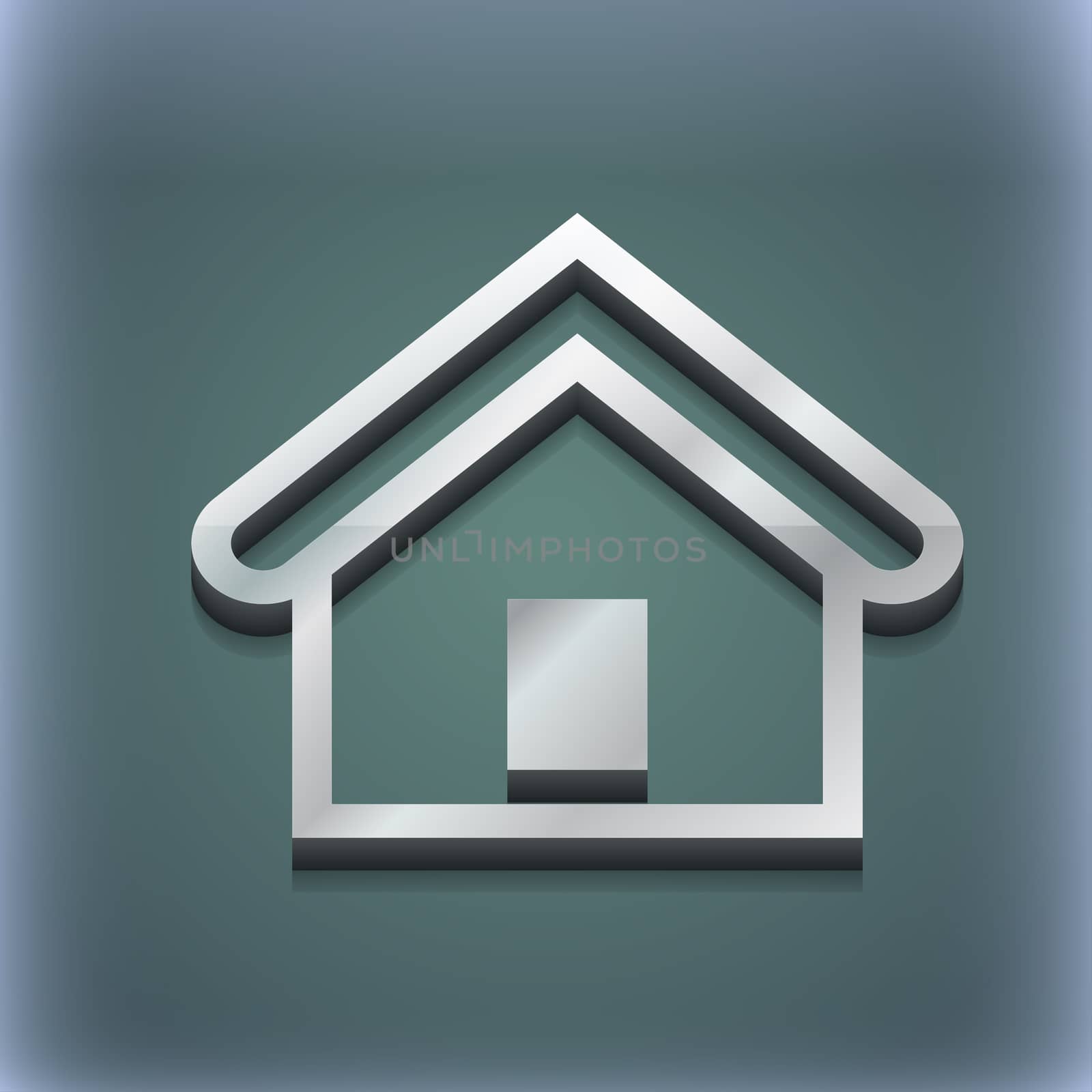 House icon symbol. 3D style. Trendy, modern design with space for your text illustration. Raster version