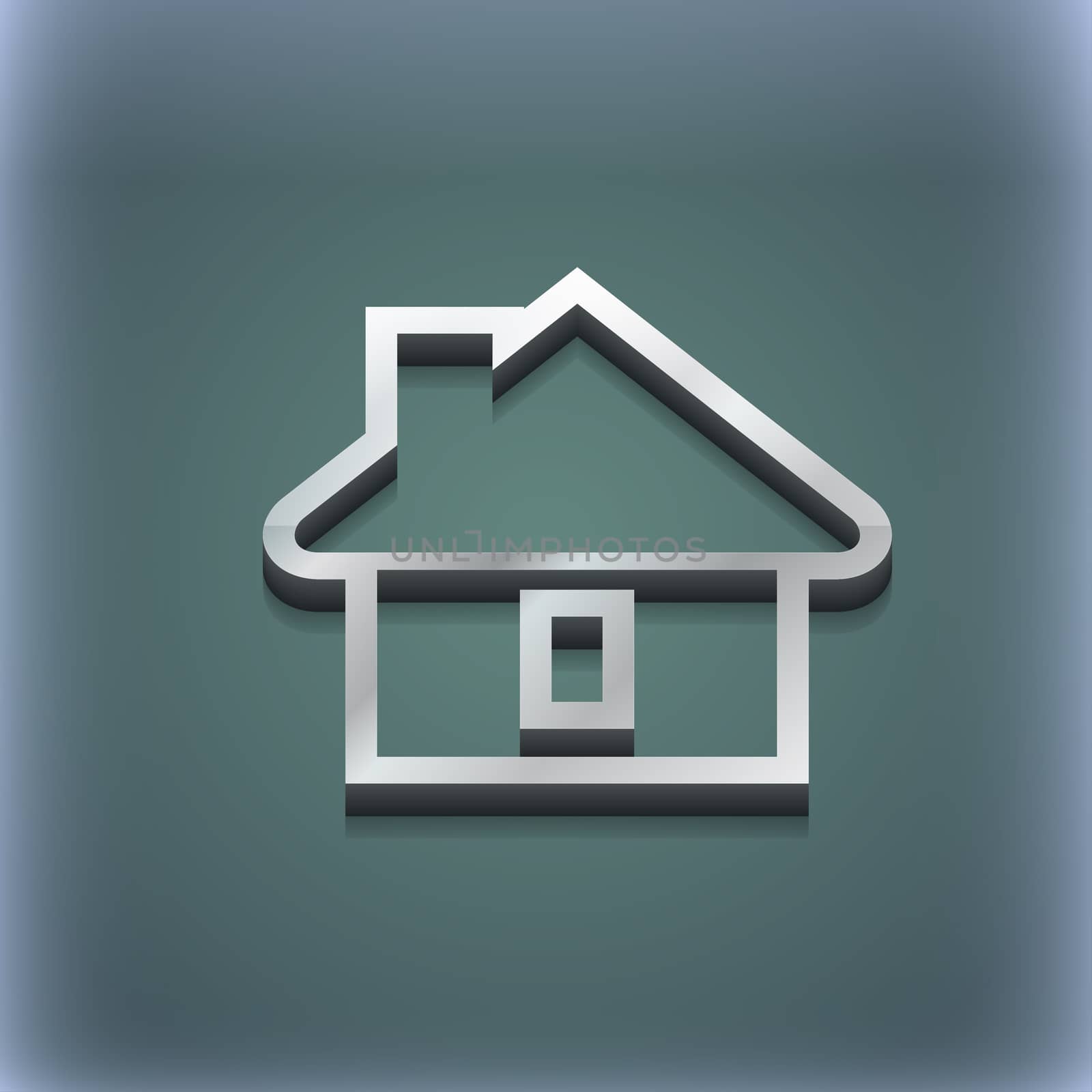 House icon symbol. 3D style. Trendy, modern design with space for your text illustration. Raster version