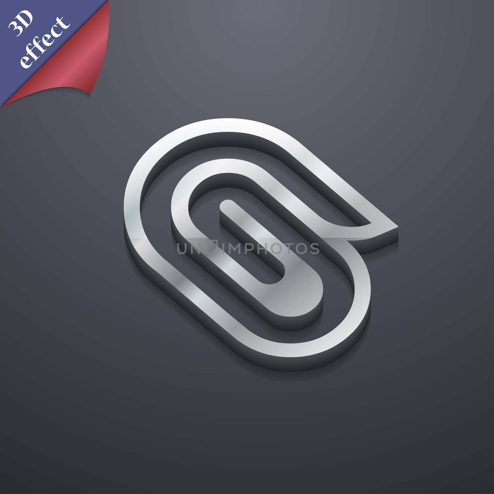 paper clip icon symbol. 3D style. Trendy, modern design with space for your text illustration. Rastrized copy