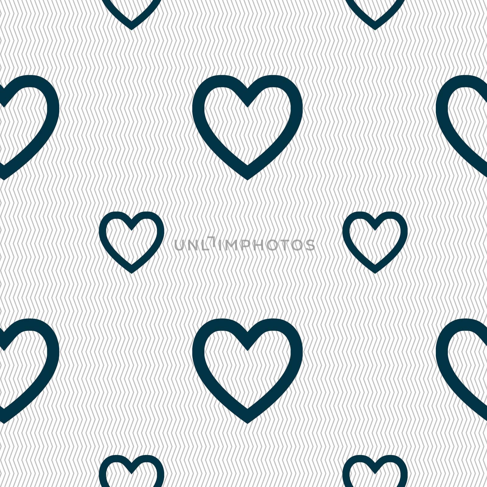 Heart sign icon. Love symbol. Seamless pattern with geometric texture.  by serhii_lohvyniuk