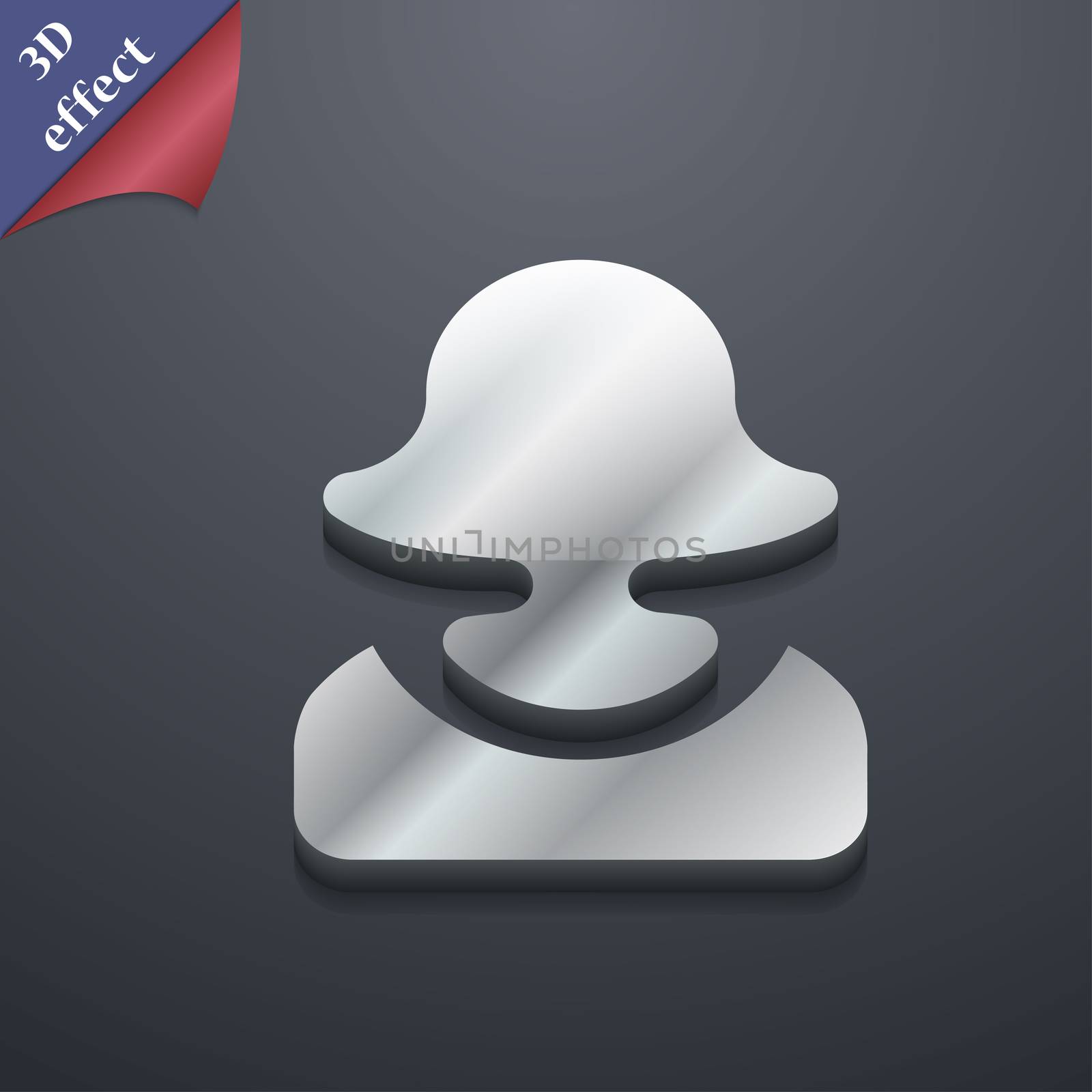 female silhouette icon symbol. 3D style. Trendy, modern design with space for your text . Rastrized by serhii_lohvyniuk