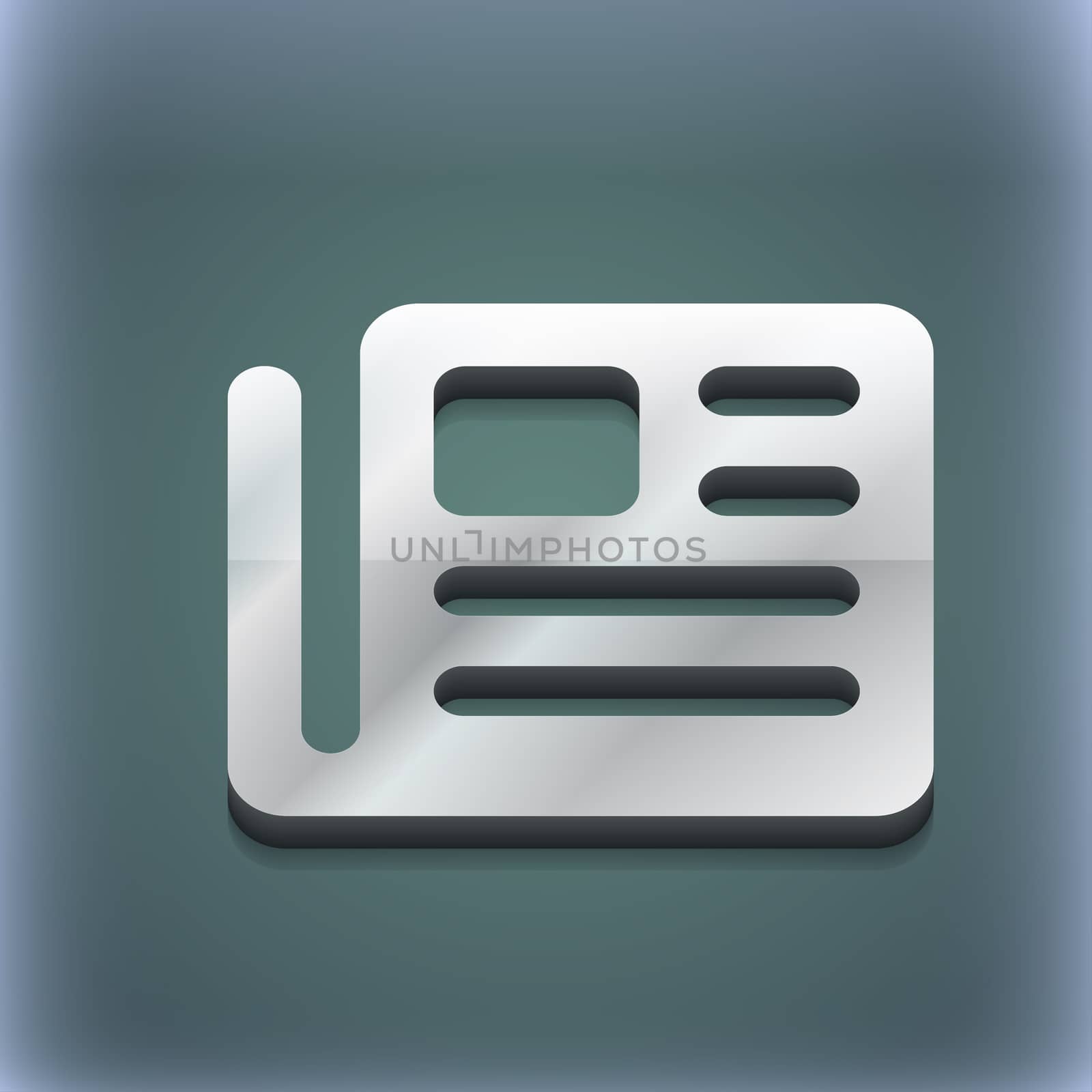 book, newspaper icon symbol. 3D style. Trendy, modern design with space for your text . Raster by serhii_lohvyniuk