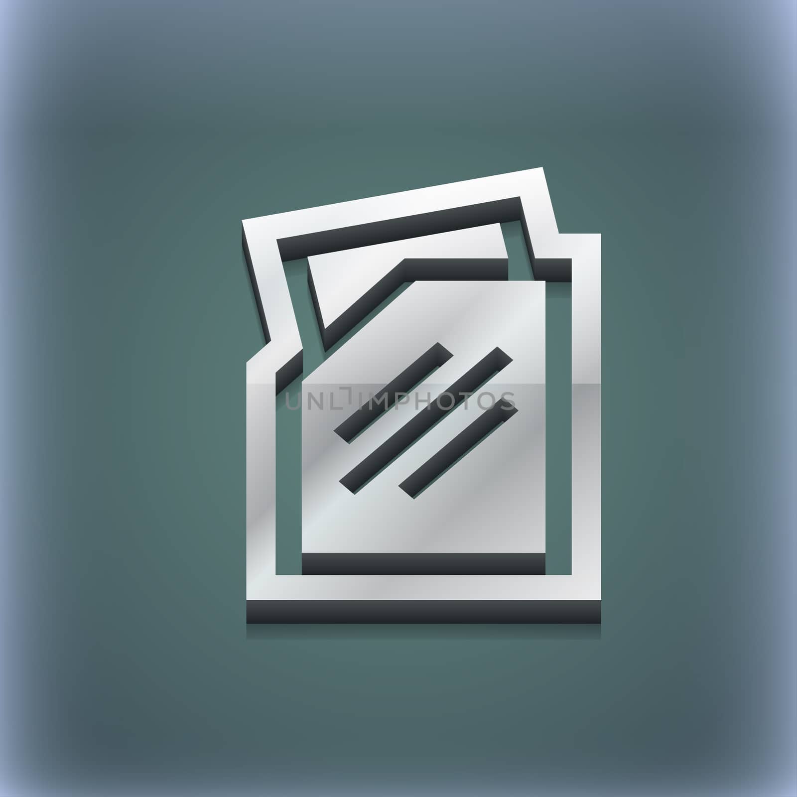 Text file icon symbol. 3D style. Trendy, modern design with space for your text illustration. Raster version