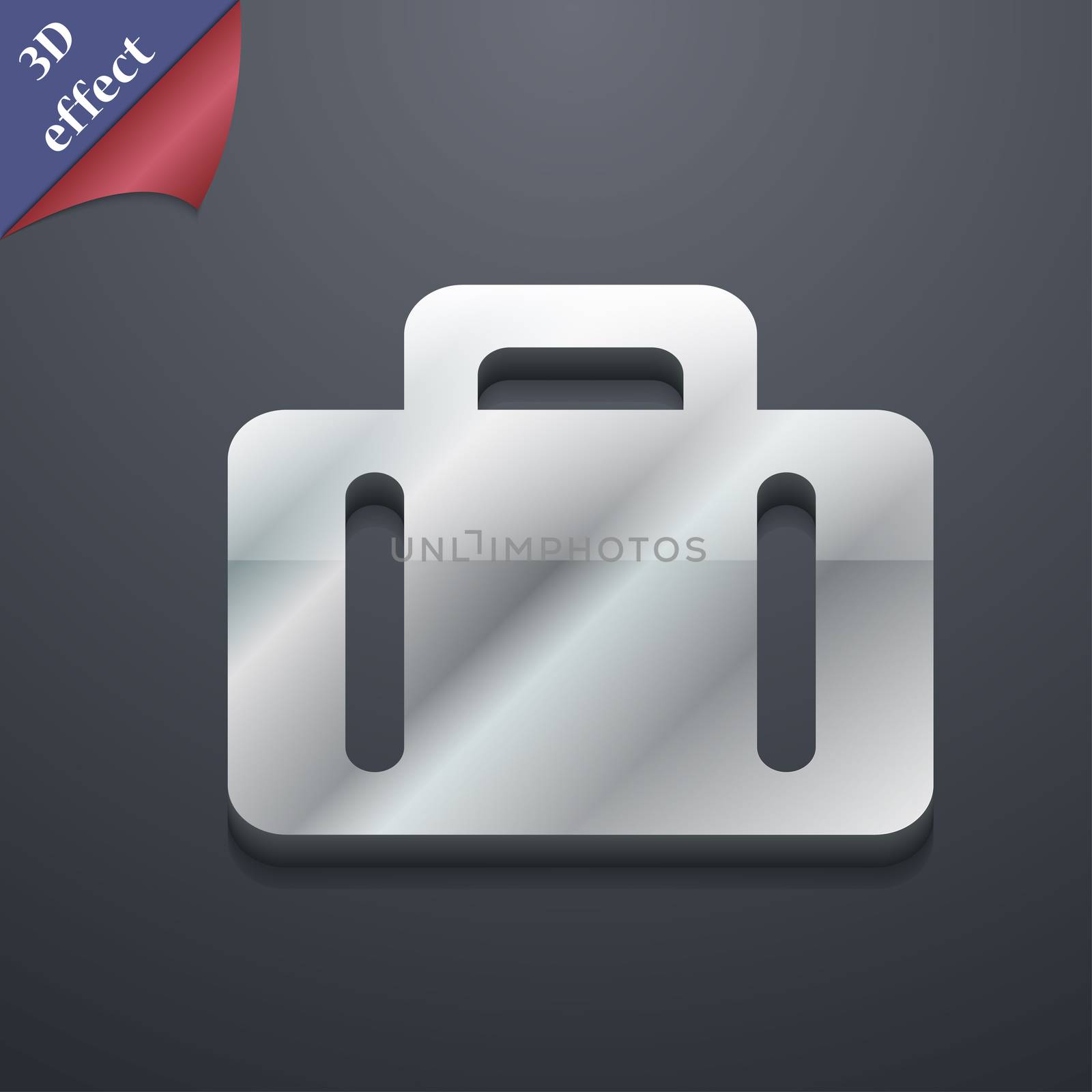 suitcase icon symbol. 3D style. Trendy, modern design with space for your text . Rastrized by serhii_lohvyniuk