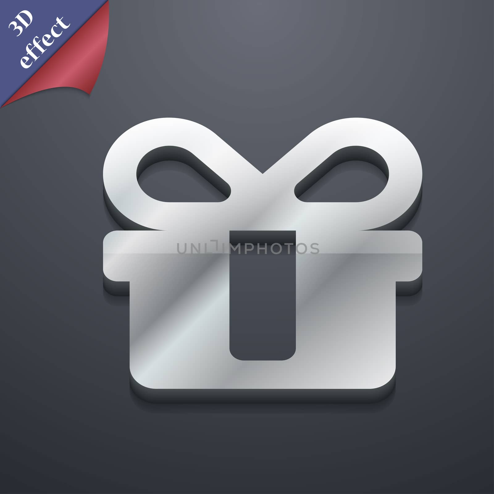 gift icon symbol. 3D style. Trendy, modern design with space for your text illustration. Rastrized copy