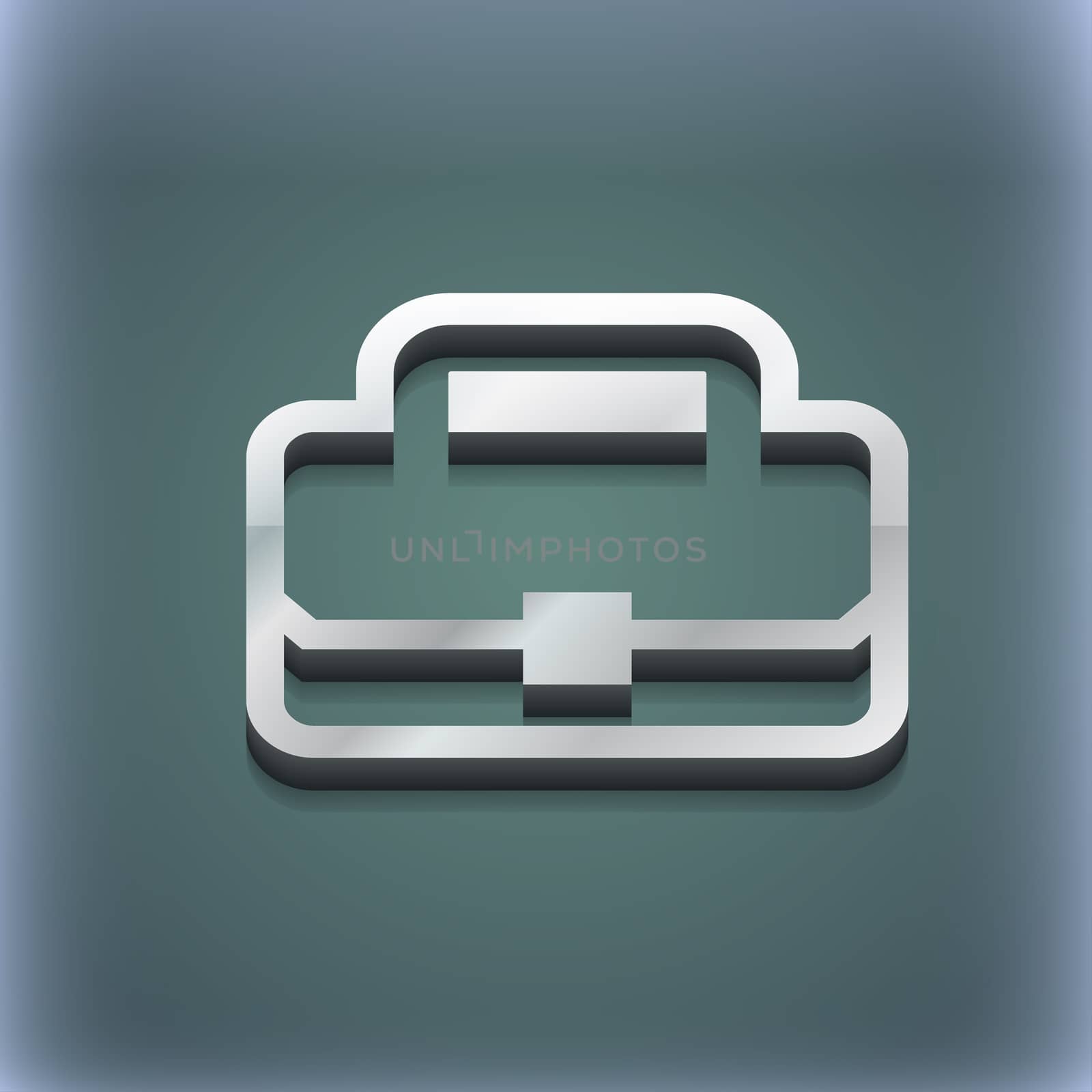 Briefcase icon symbol. 3D style. Trendy, modern design with space for your text illustration. Raster version