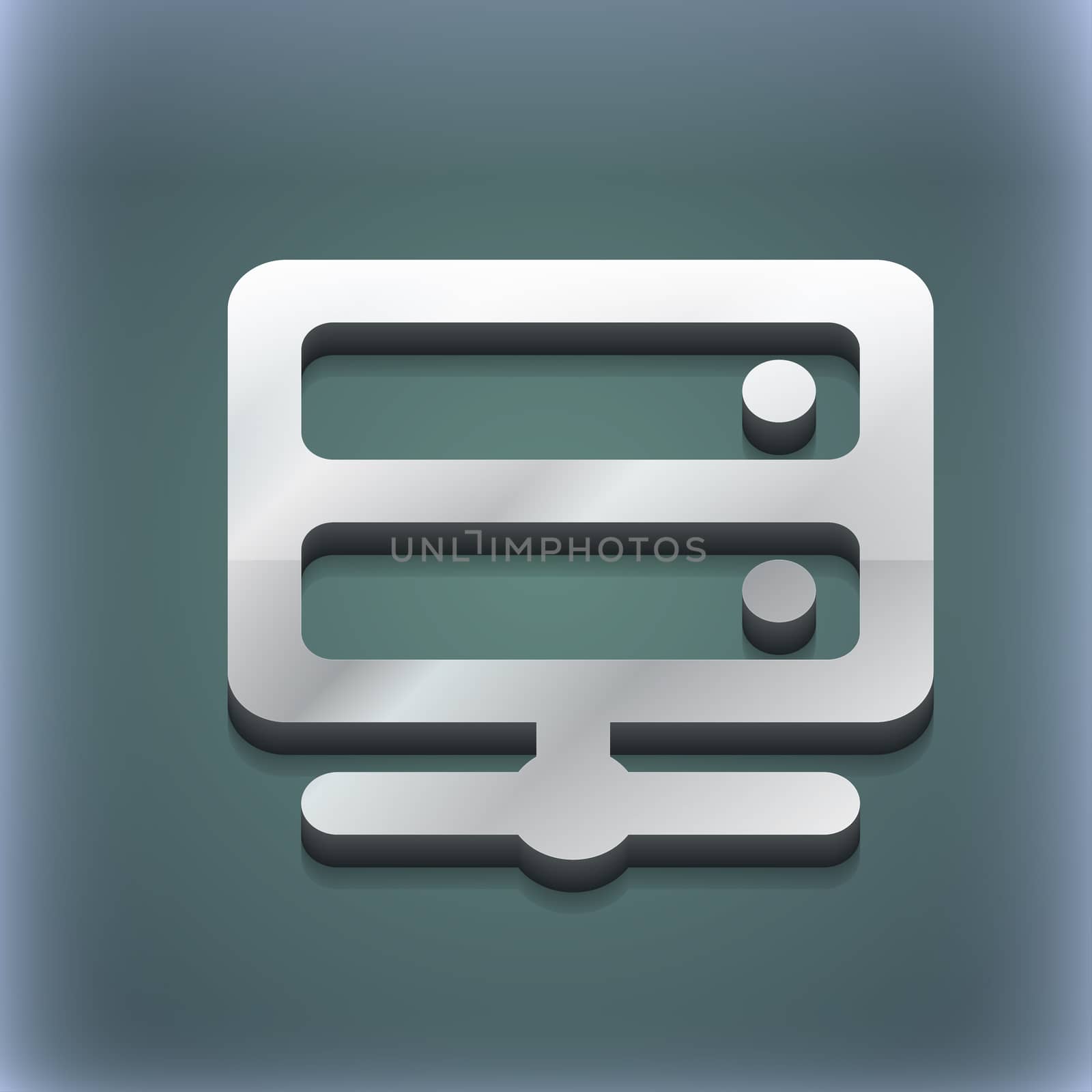 Server icon symbol. 3D style. Trendy, modern design with space for your text illustration. Raster version