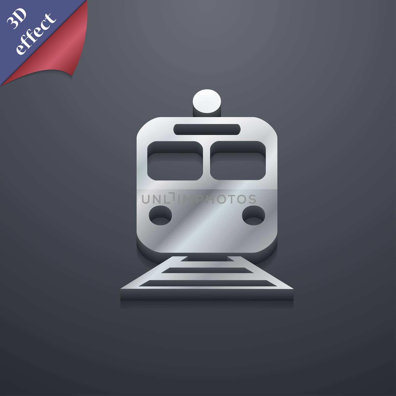 train icon symbol. 3D style. Trendy, modern design with space for your text . Rastrized by serhii_lohvyniuk