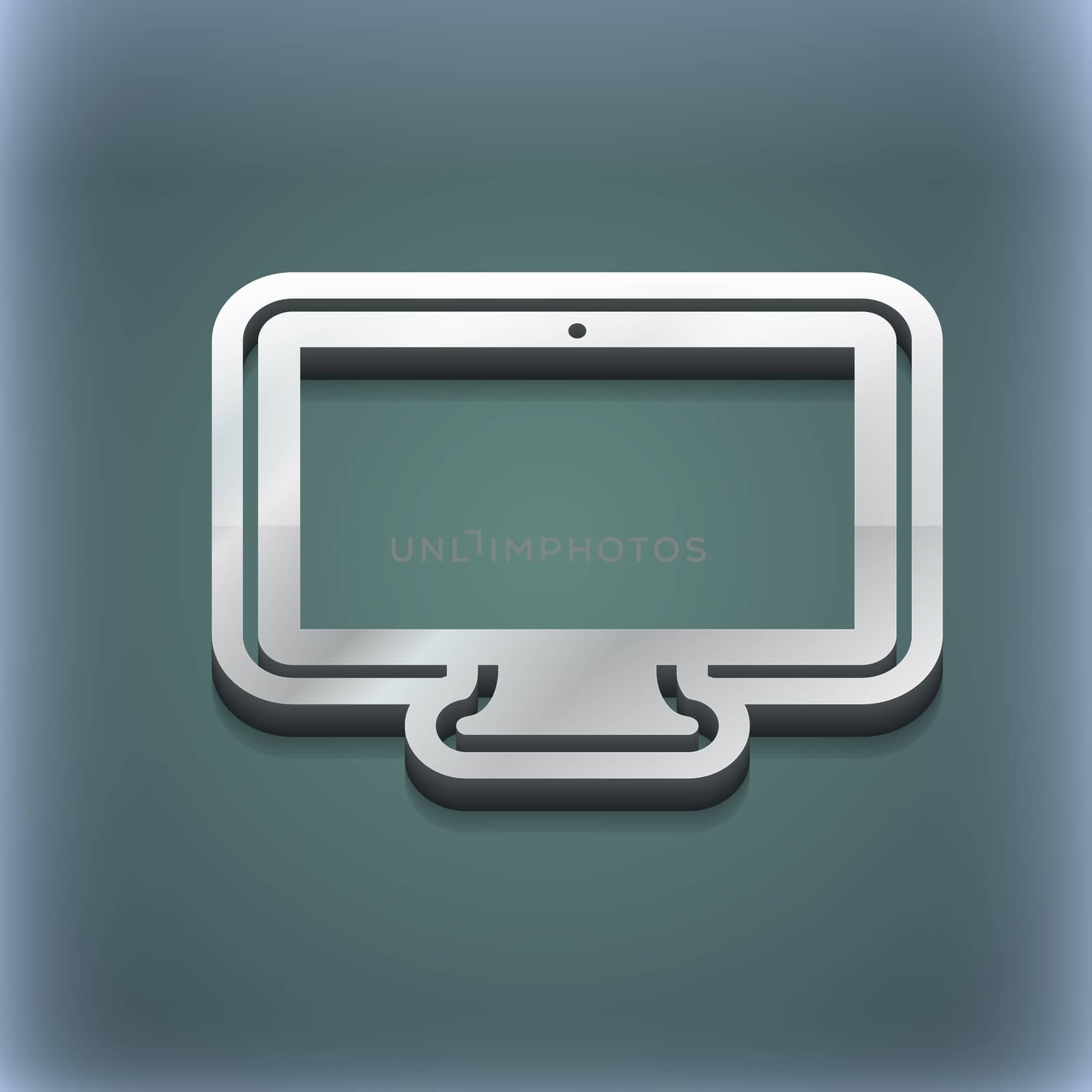 monitor icon symbol. 3D style. Trendy, modern design with space for your text illustration. Raster version