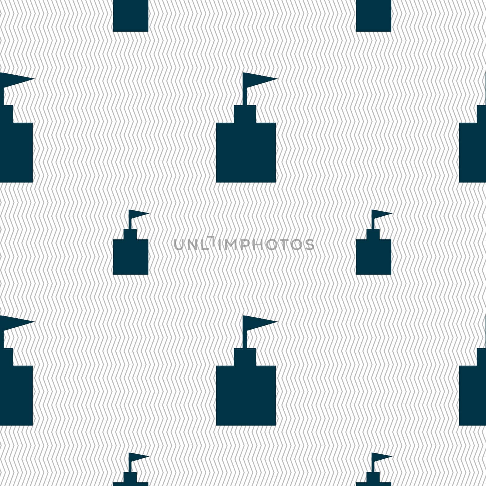 tower icon. Set Flat modern. Seamless pattern with geometric texture. illustration