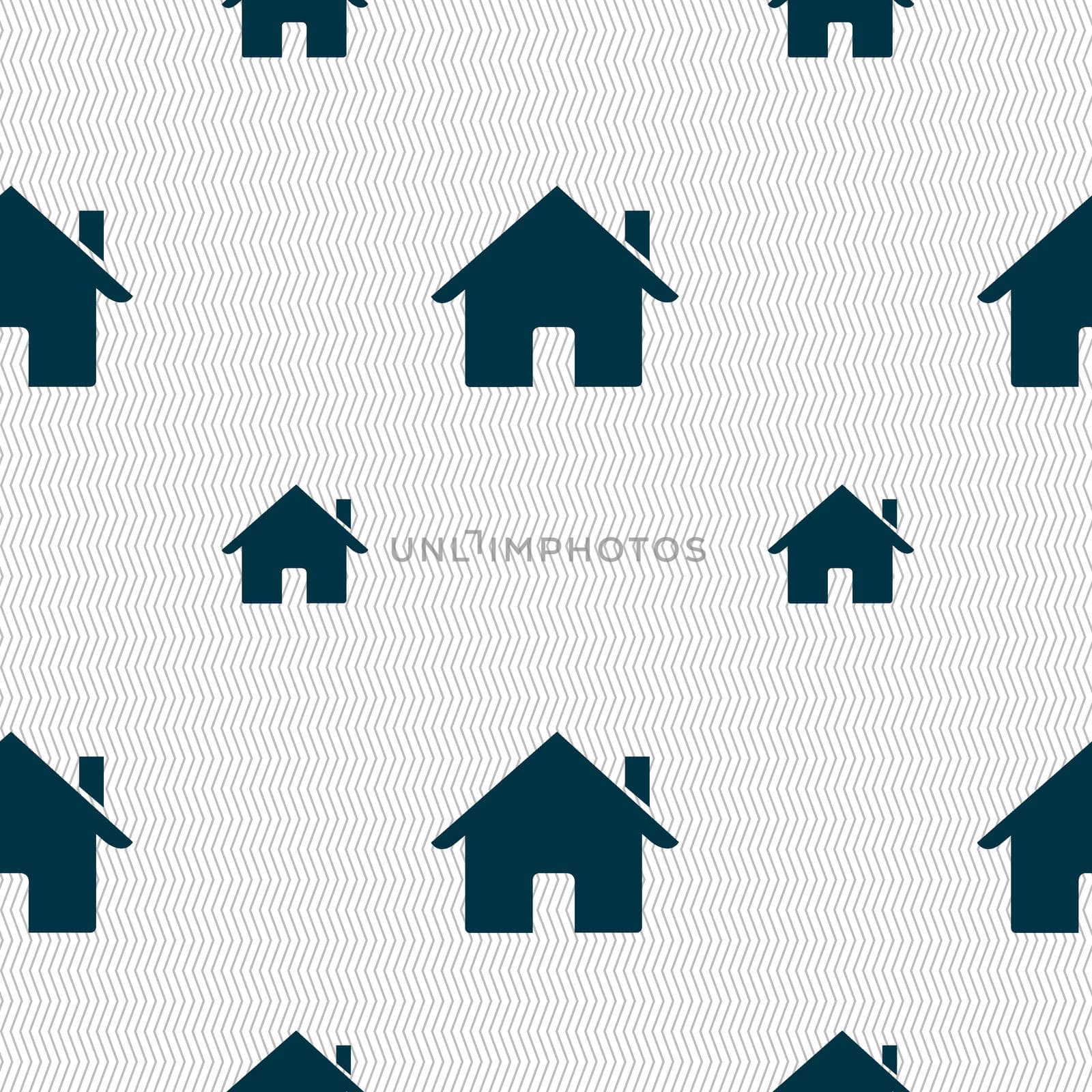 Home sign icon. Main page button. Navigation symbol. Seamless pattern with geometric texture. illustration