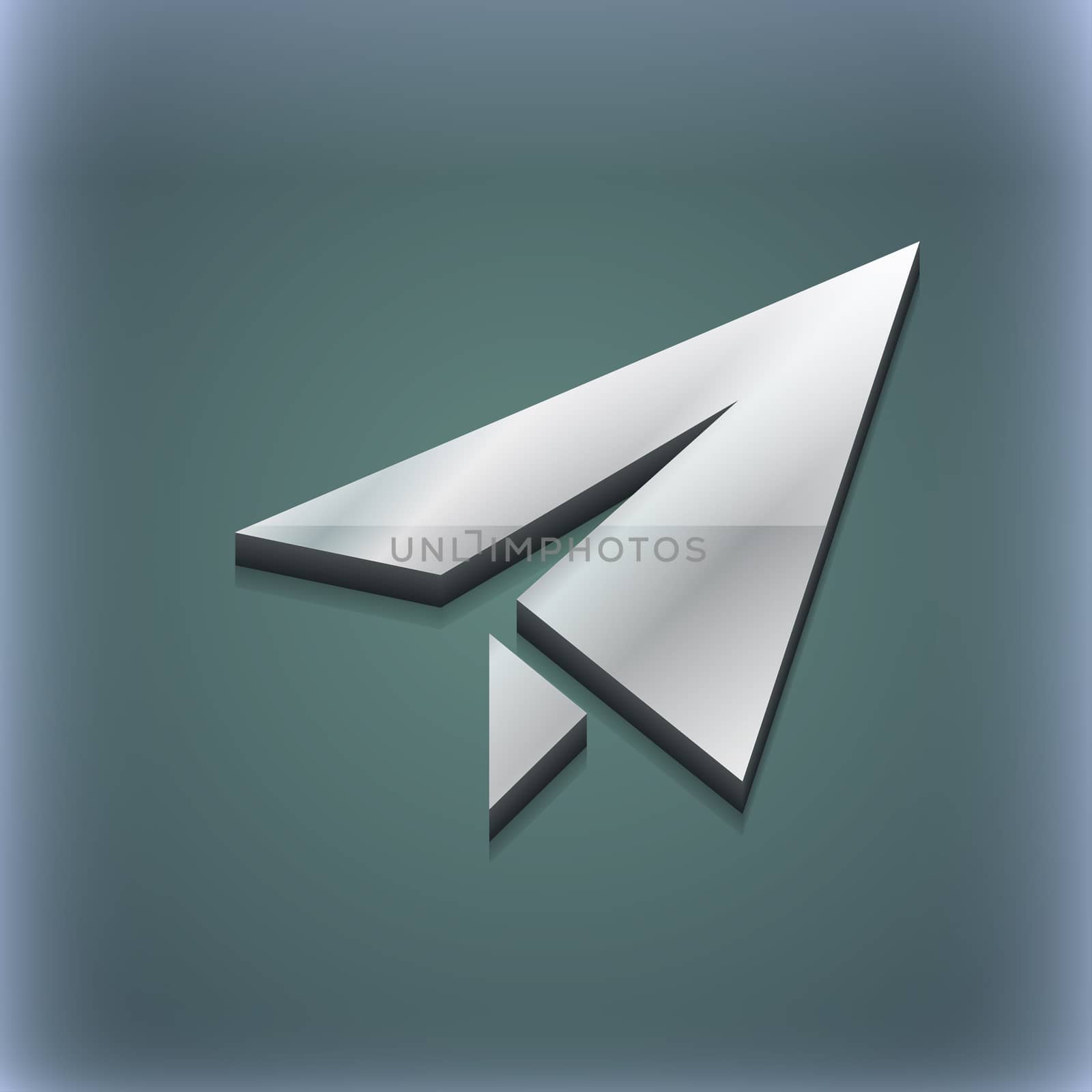 Paper airplane icon symbol. 3D style. Trendy, modern design with space for your text . Raster by serhii_lohvyniuk
