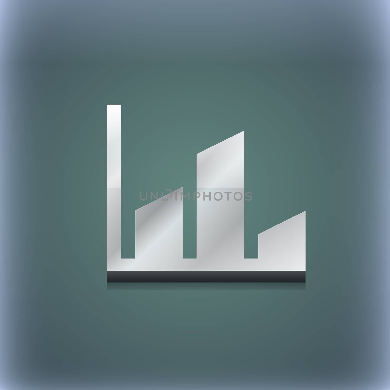 Chart icon symbol. 3D style. Trendy, modern design with space for your text illustration. Raster version