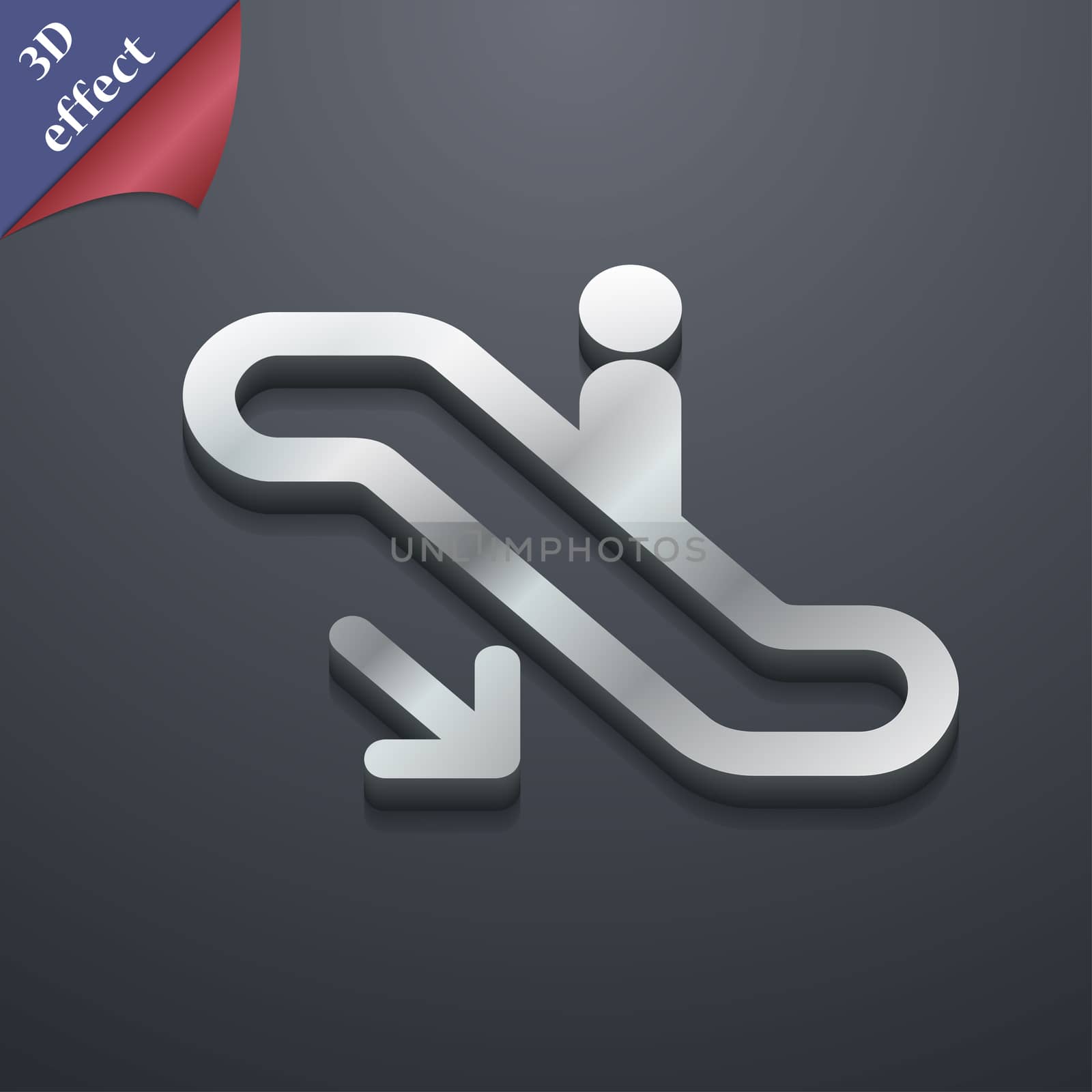 elevator, Escalator, Staircase icon symbol. 3D style. Trendy, modern design with space for your text . Rastrized by serhii_lohvyniuk