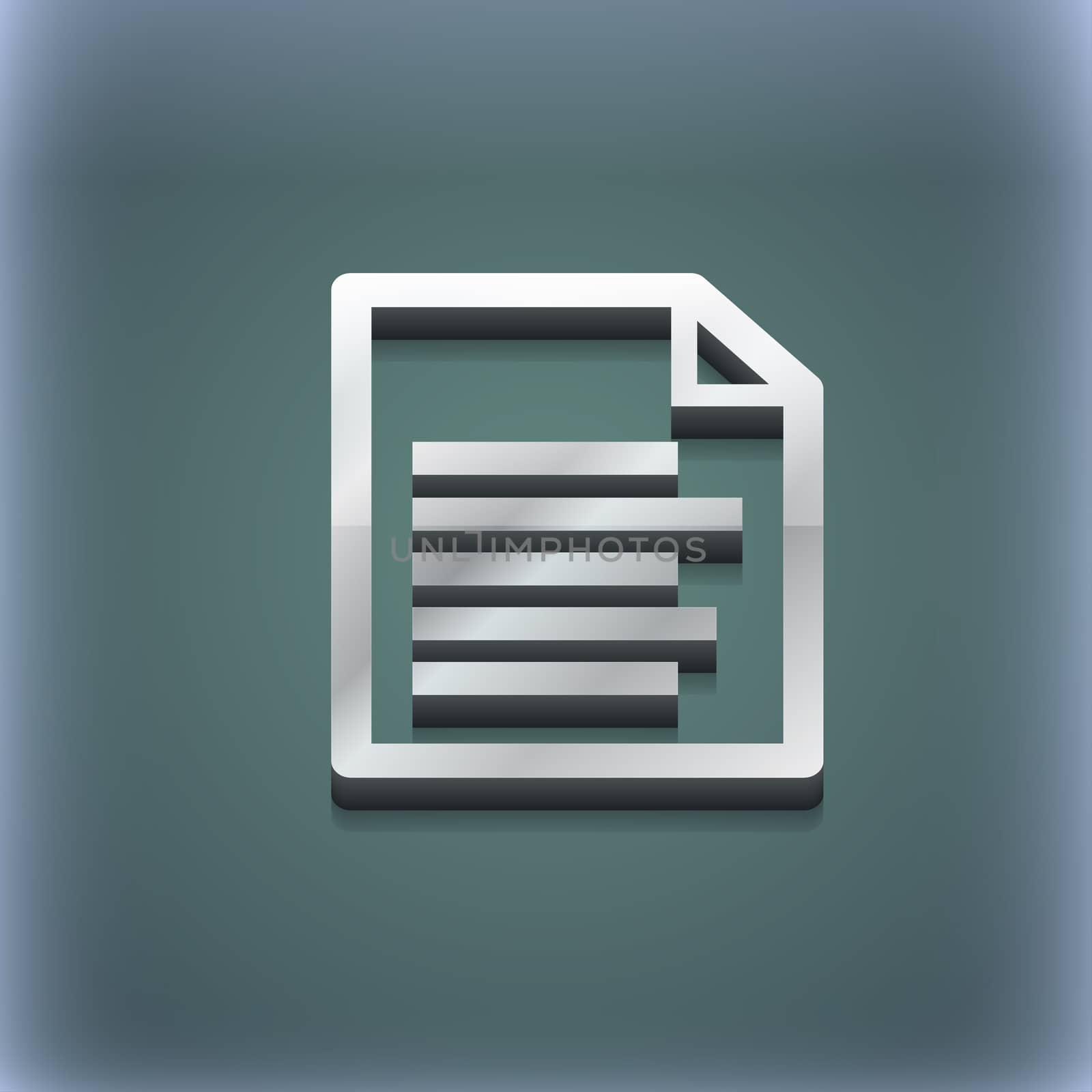 Text file icon symbol. 3D style. Trendy, modern design with space for your text illustration. Raster version