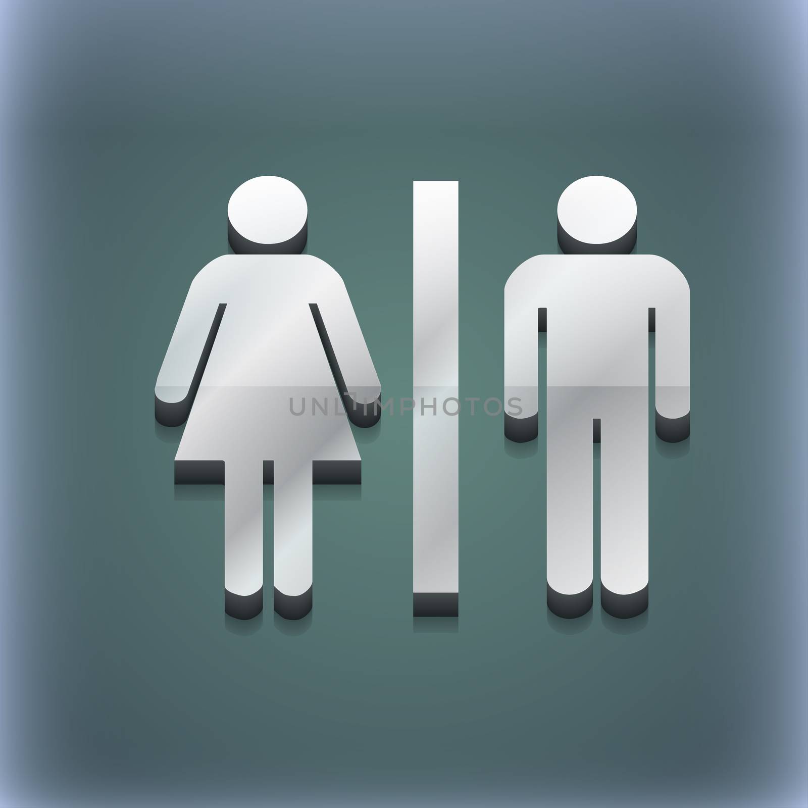 silhouette of a man and a woman icon symbol. 3D style. Trendy, modern design with space for your text . Raster by serhii_lohvyniuk