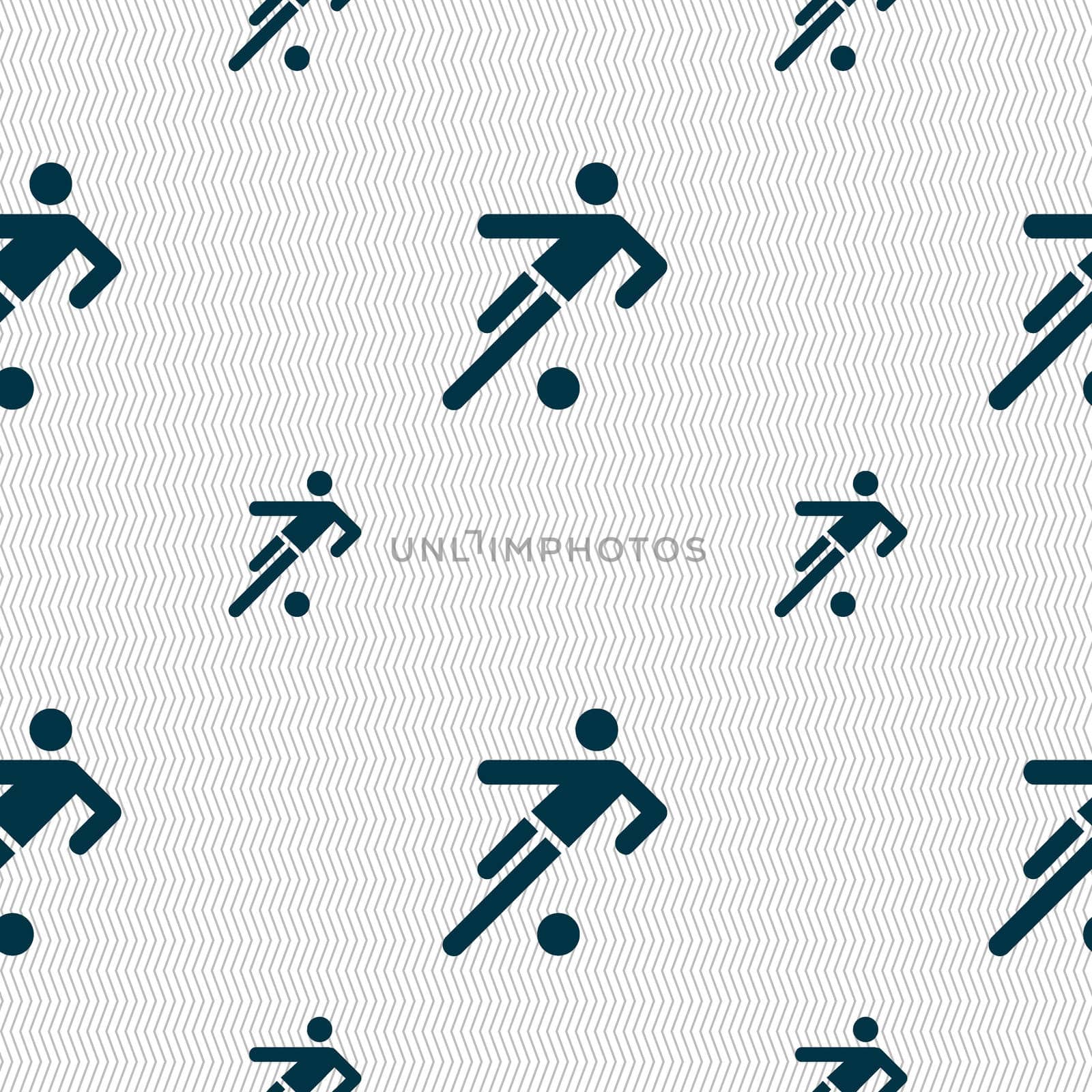 football player icon. Seamless pattern with geometric texture.  by serhii_lohvyniuk