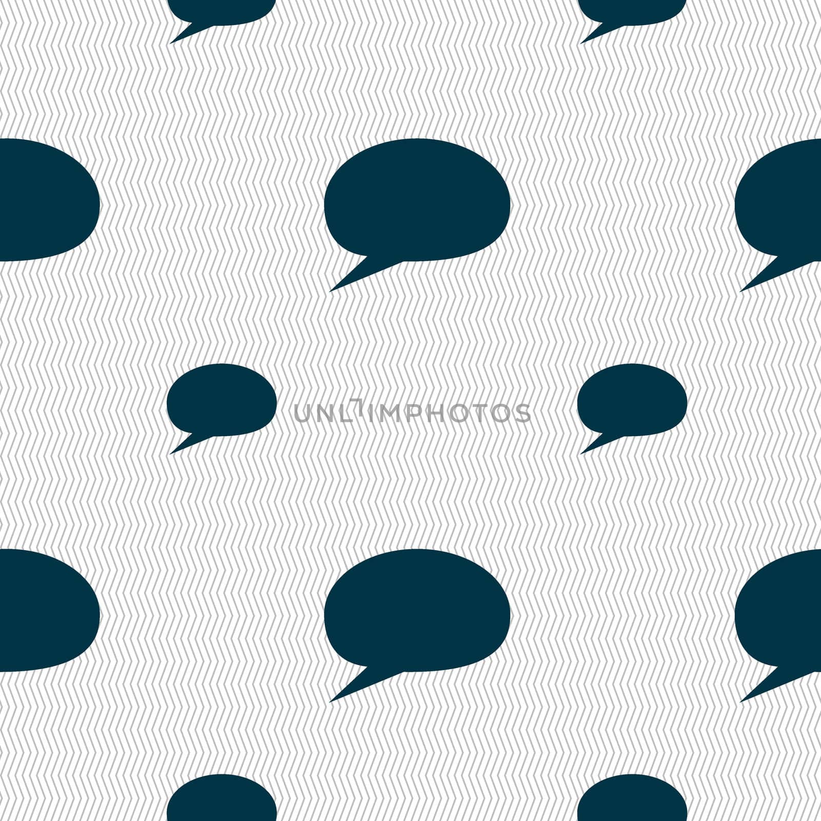 Speech bubble icons. Think cloud symbols. Seamless pattern with geometric texture. illustration