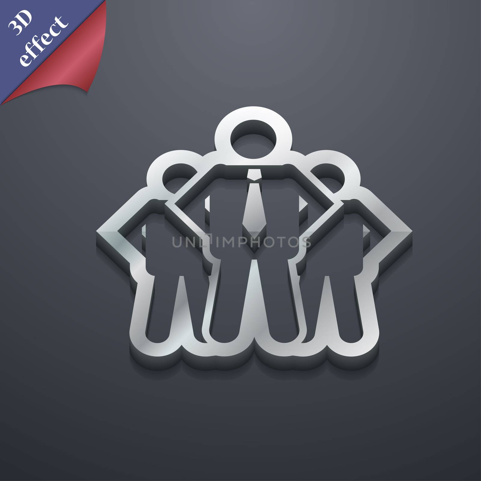 business team icon symbol. 3D style. Trendy, modern design with space for your text illustration. Rastrized copy
