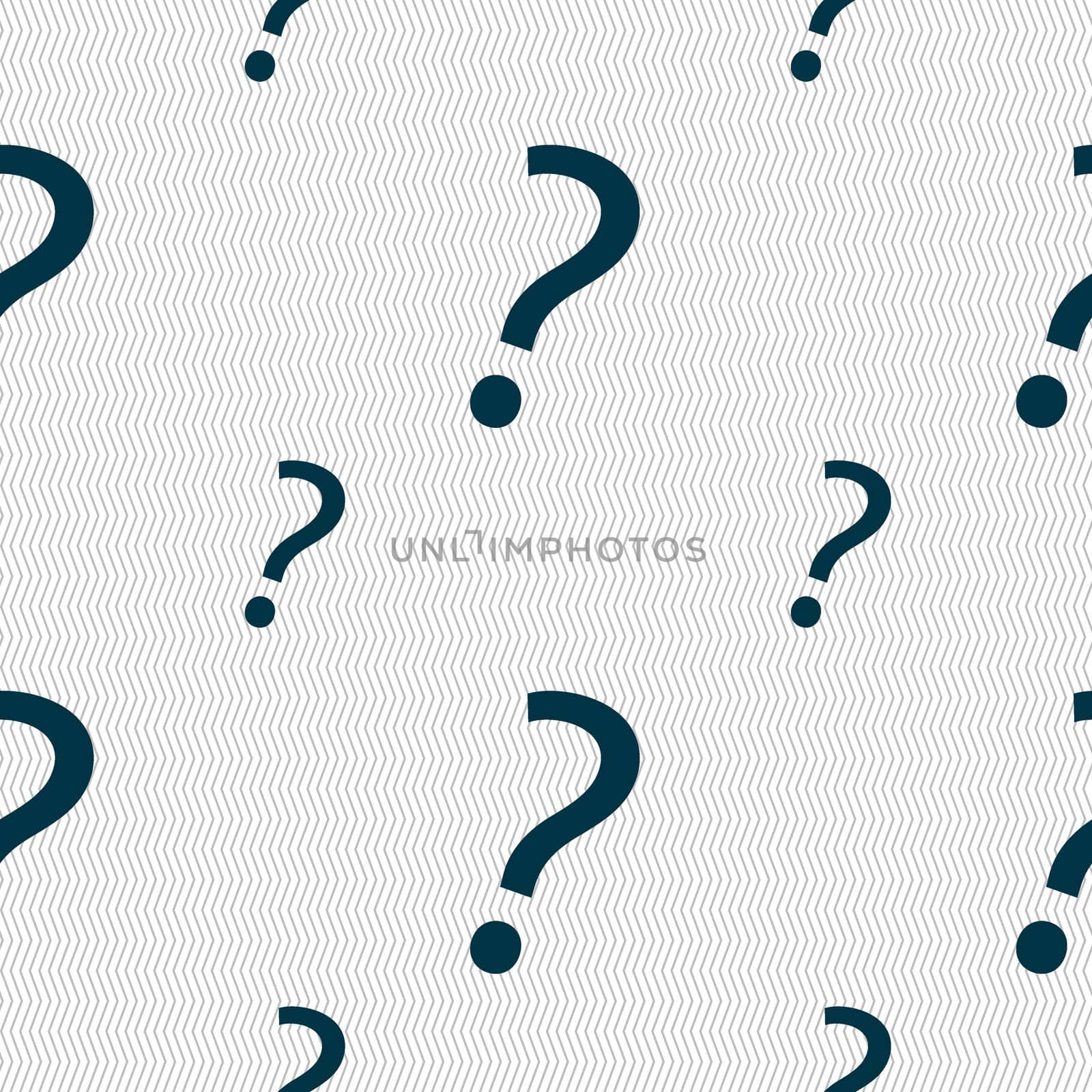 Question mark sign icon. Help symbol. FAQ sign. Seamless pattern with geometric texture. illustration