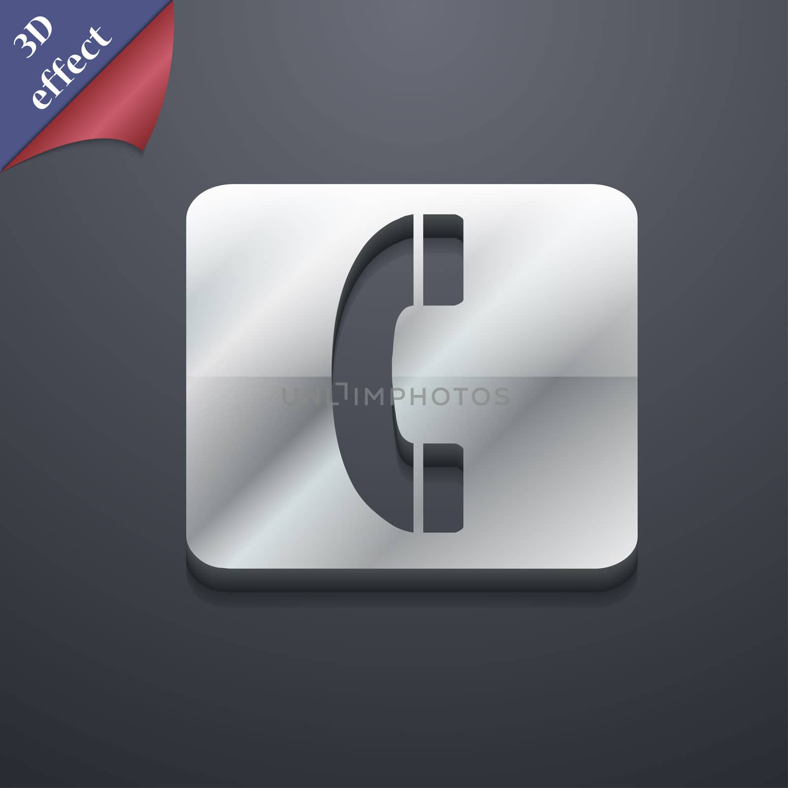handset icon symbol. 3D style. Trendy, modern design with space for your text . Rastrized by serhii_lohvyniuk