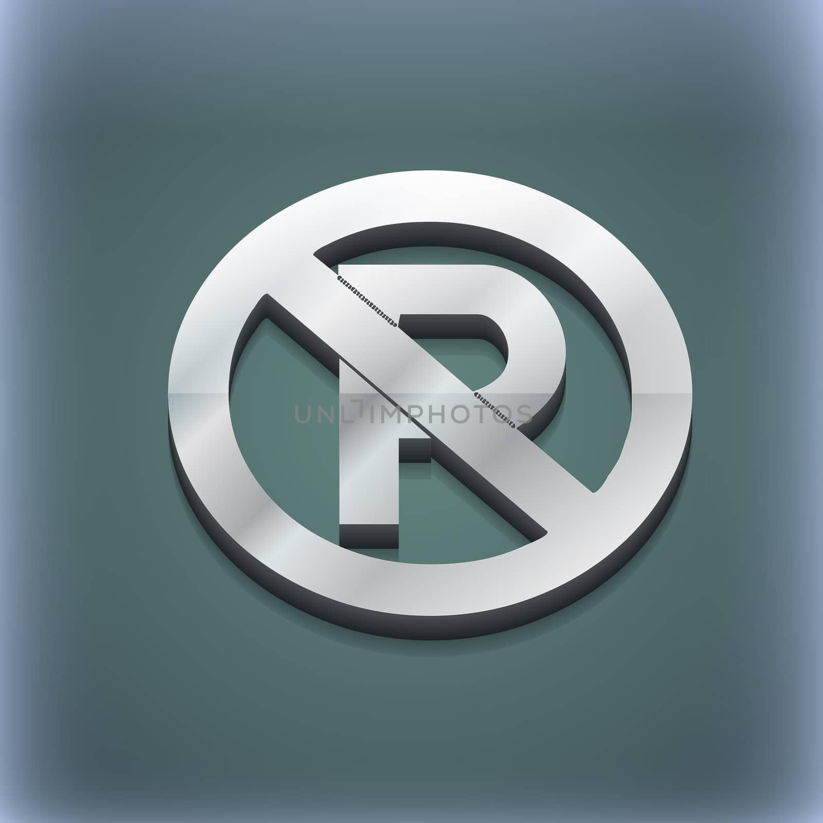 No parking icon symbol. 3D style. Trendy, modern design with space for your text . Raster by serhii_lohvyniuk