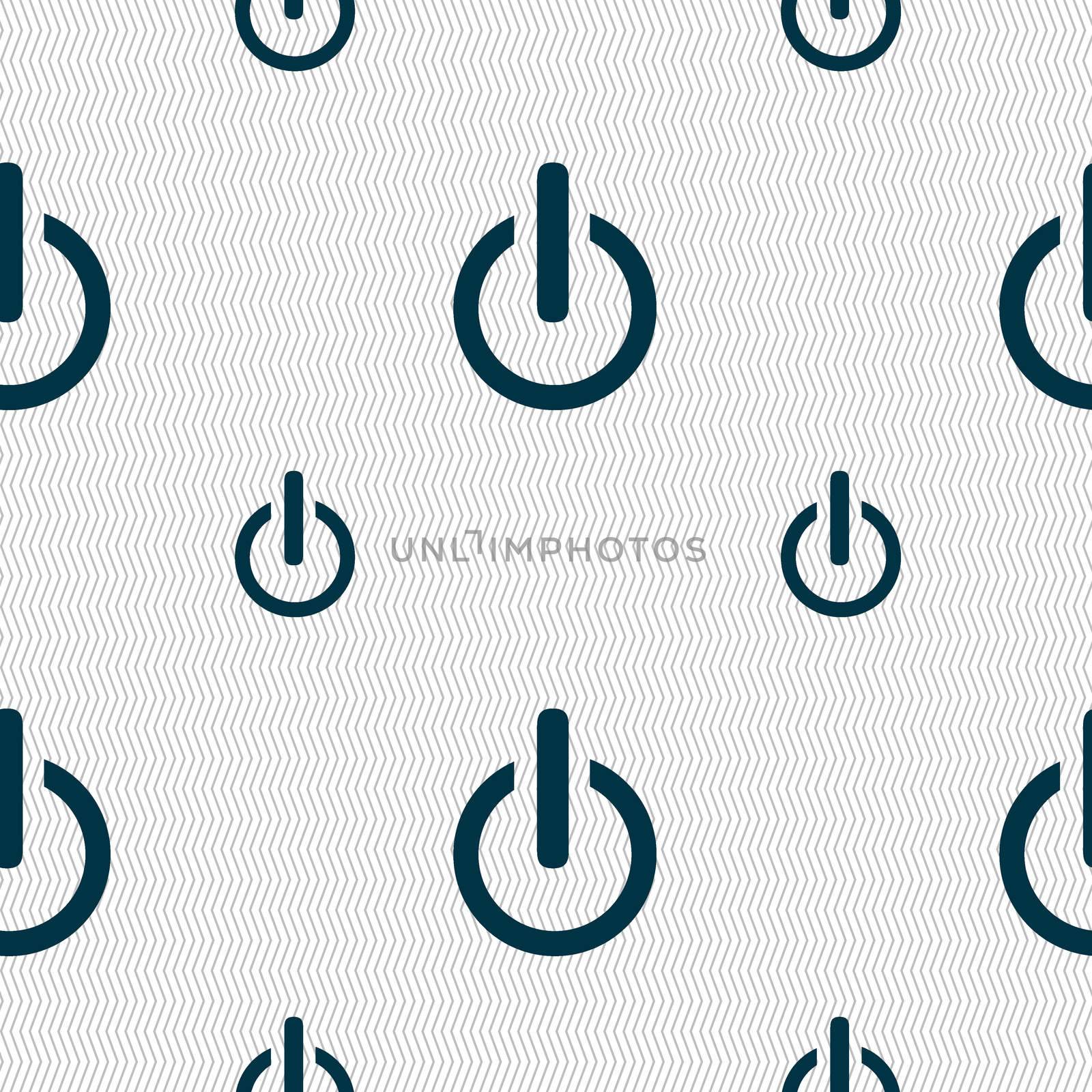 Power sign icon. Switch symbol. Seamless pattern with geometric texture.  by serhii_lohvyniuk