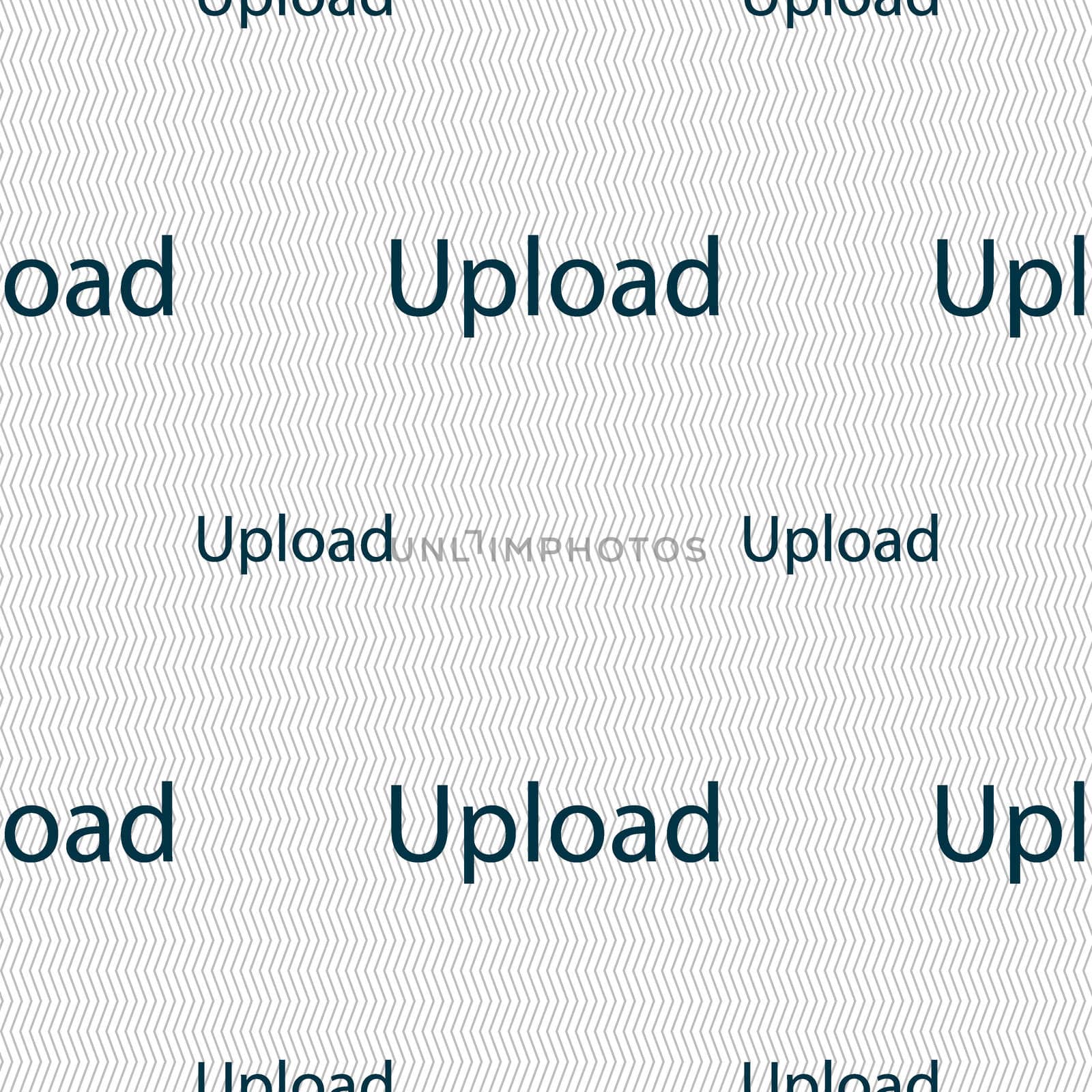 Upload sign icon. Load symbol. Seamless pattern with geometric texture. illustration