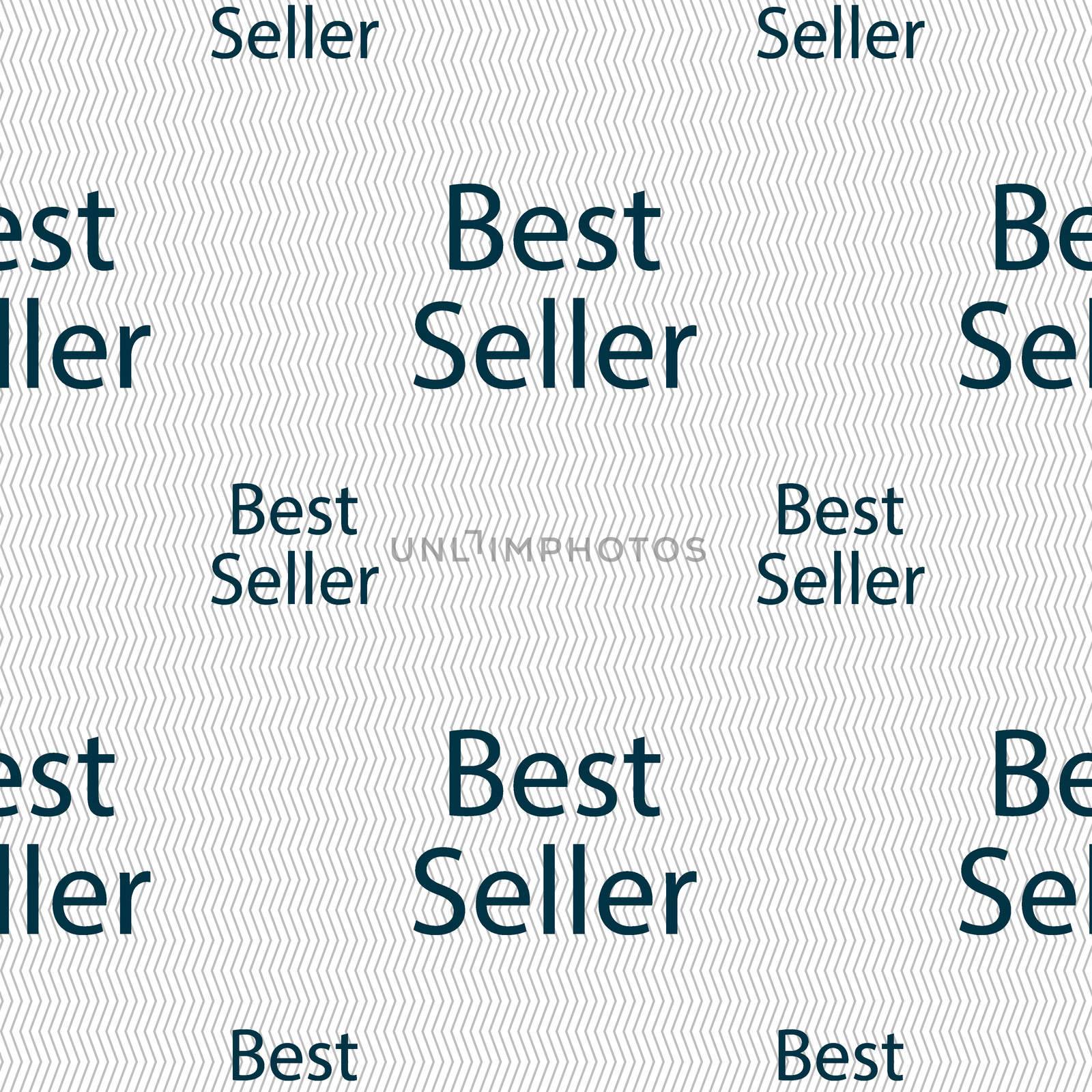 Best seller sign icon. Best-seller award symbol. Seamless pattern with geometric texture.  by serhii_lohvyniuk