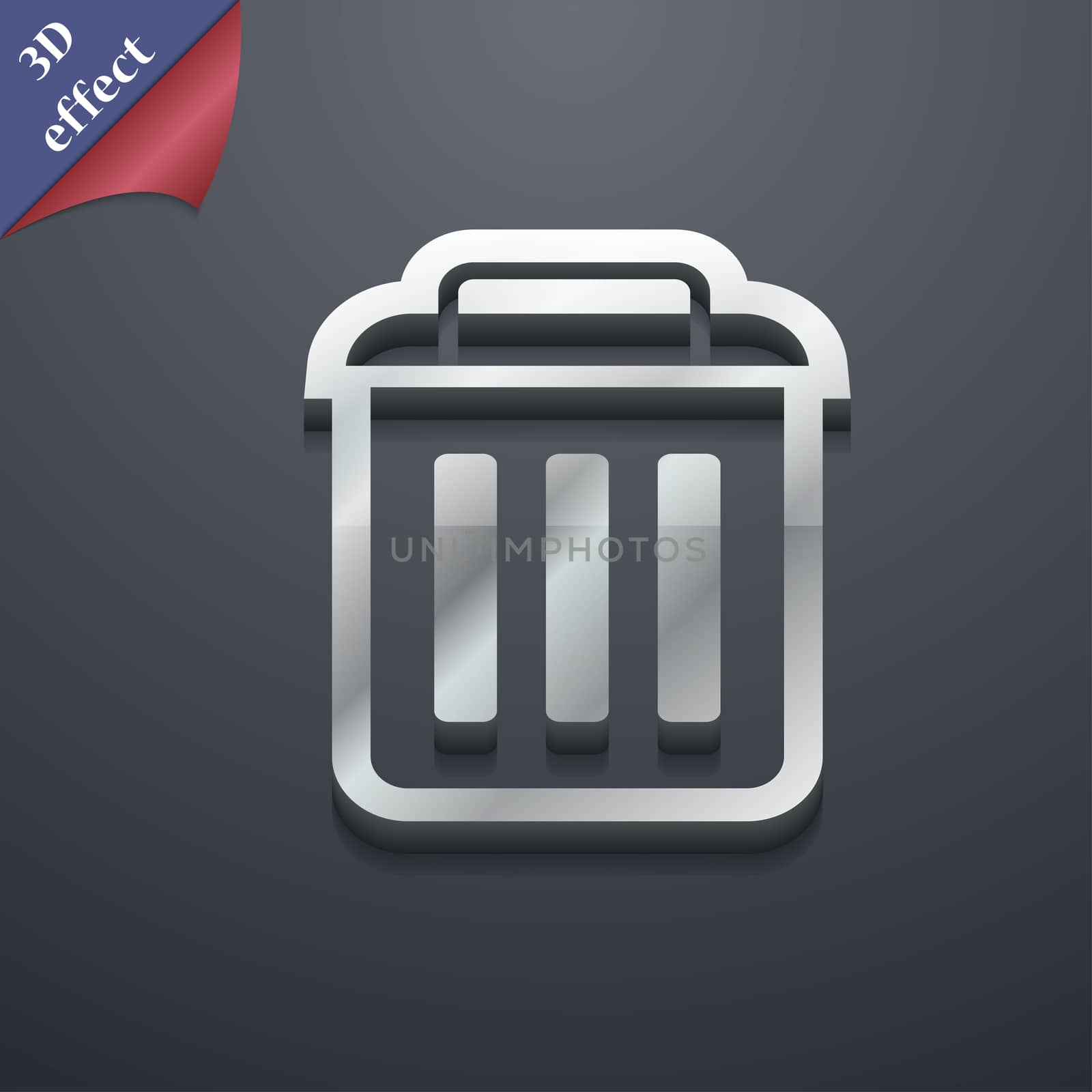 the trash icon symbol. 3D style. Trendy, modern design with space for your text . Rastrized by serhii_lohvyniuk