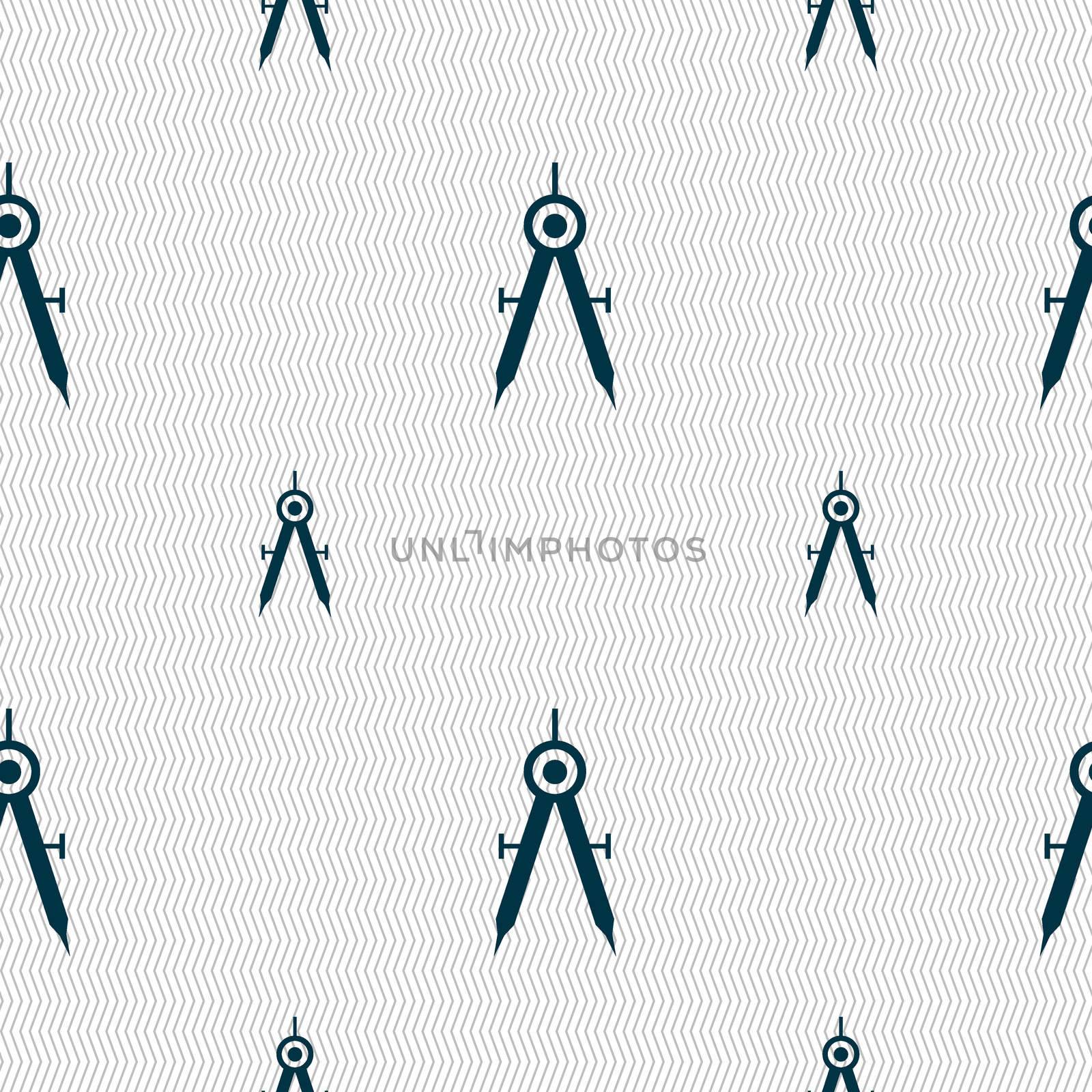 Mathematical Compass sign icon. Seamless pattern with geometric texture.  by serhii_lohvyniuk