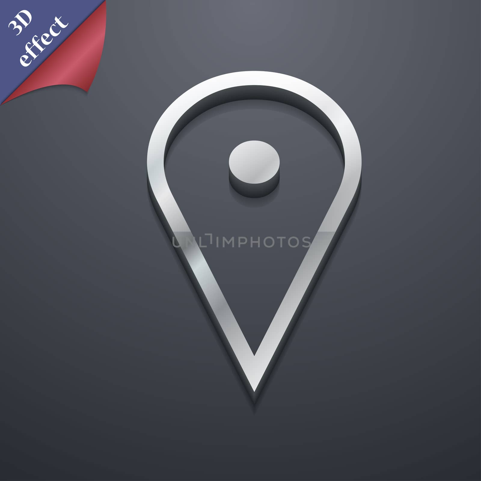 map poiner icon symbol. 3D style. Trendy, modern design with space for your text . Rastrized by serhii_lohvyniuk