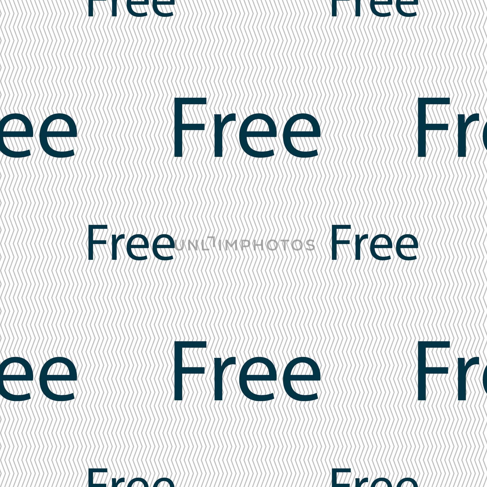 Free sign icon. Special offer symbol. Seamless pattern with geometric texture. illustration