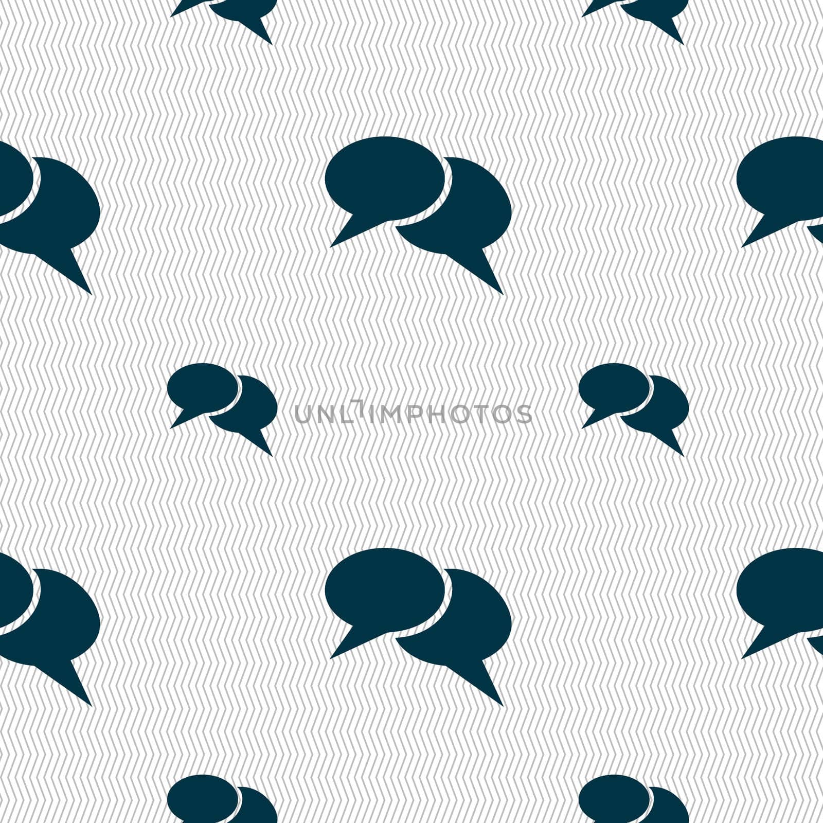 Speech bubble icons. Think cloud symbols. Seamless pattern with geometric texture.  by serhii_lohvyniuk