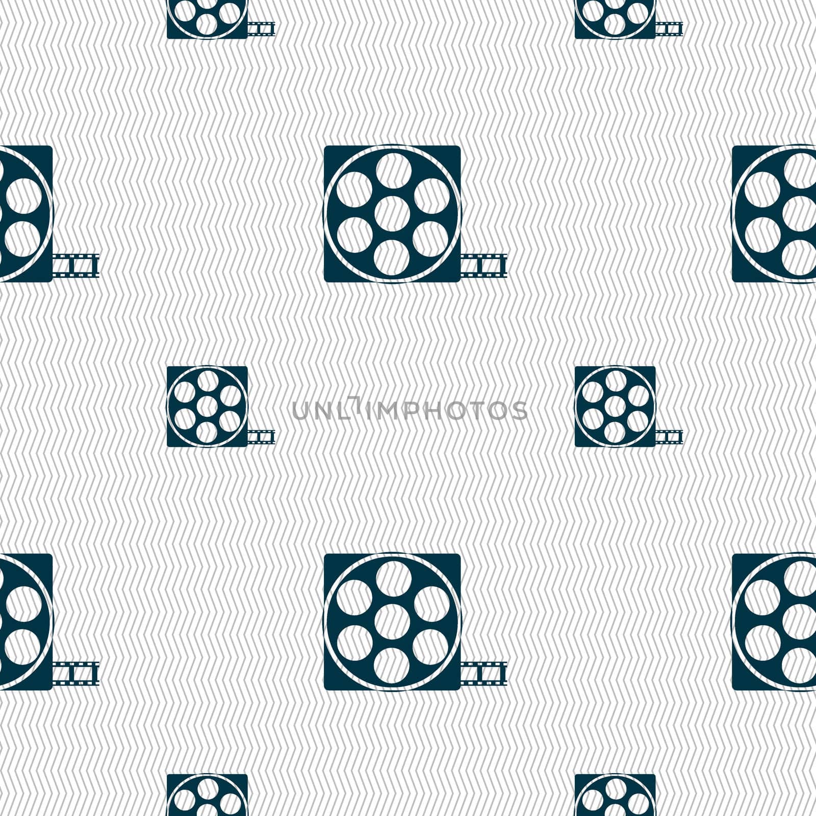 Video sign icon. frame symbol. Seamless pattern with geometric texture. illustration