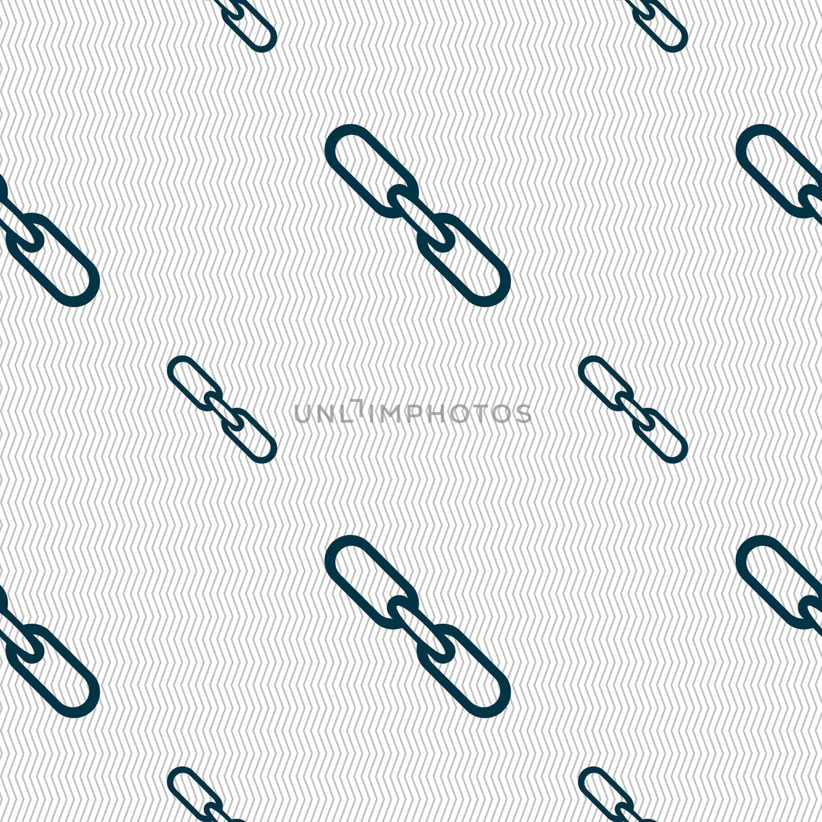 Link sign icon. Hyperlink chain symbol. Seamless pattern with geometric texture. illustration