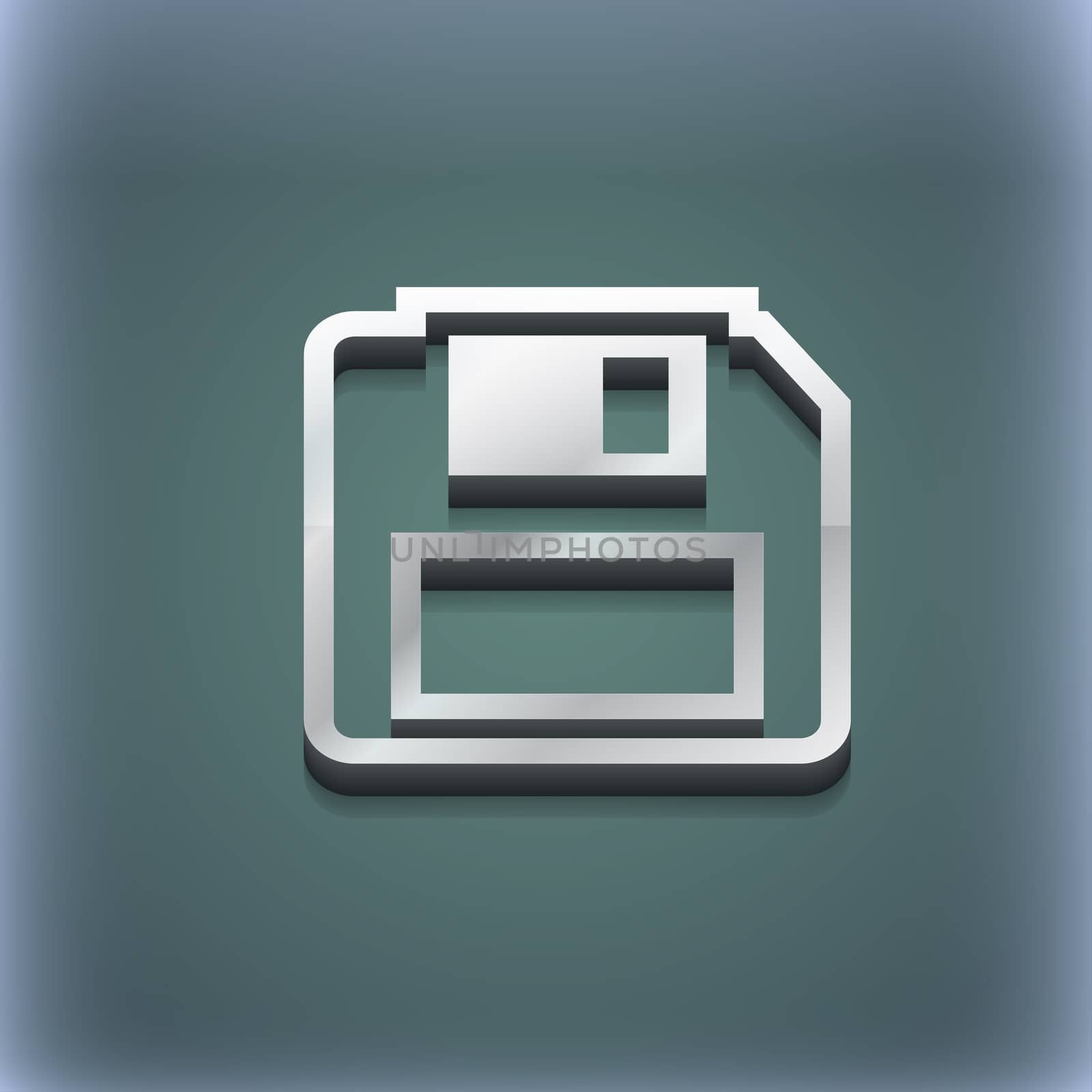 floppy disk icon symbol. 3D style. Trendy, modern design with space for your text illustration. Raster version