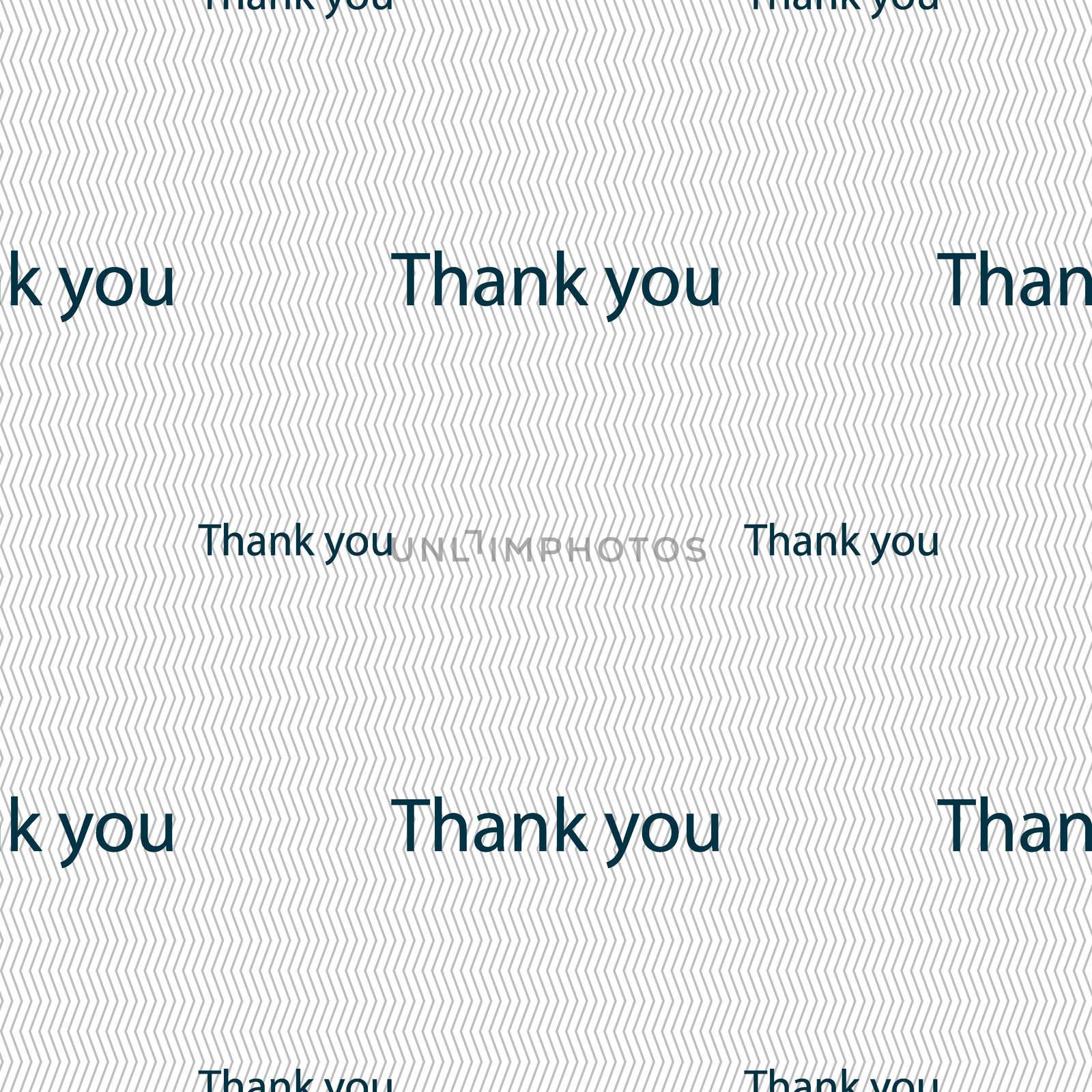 Thank you sign icon. Gratitude symbol. Seamless pattern with geometric texture. illustration