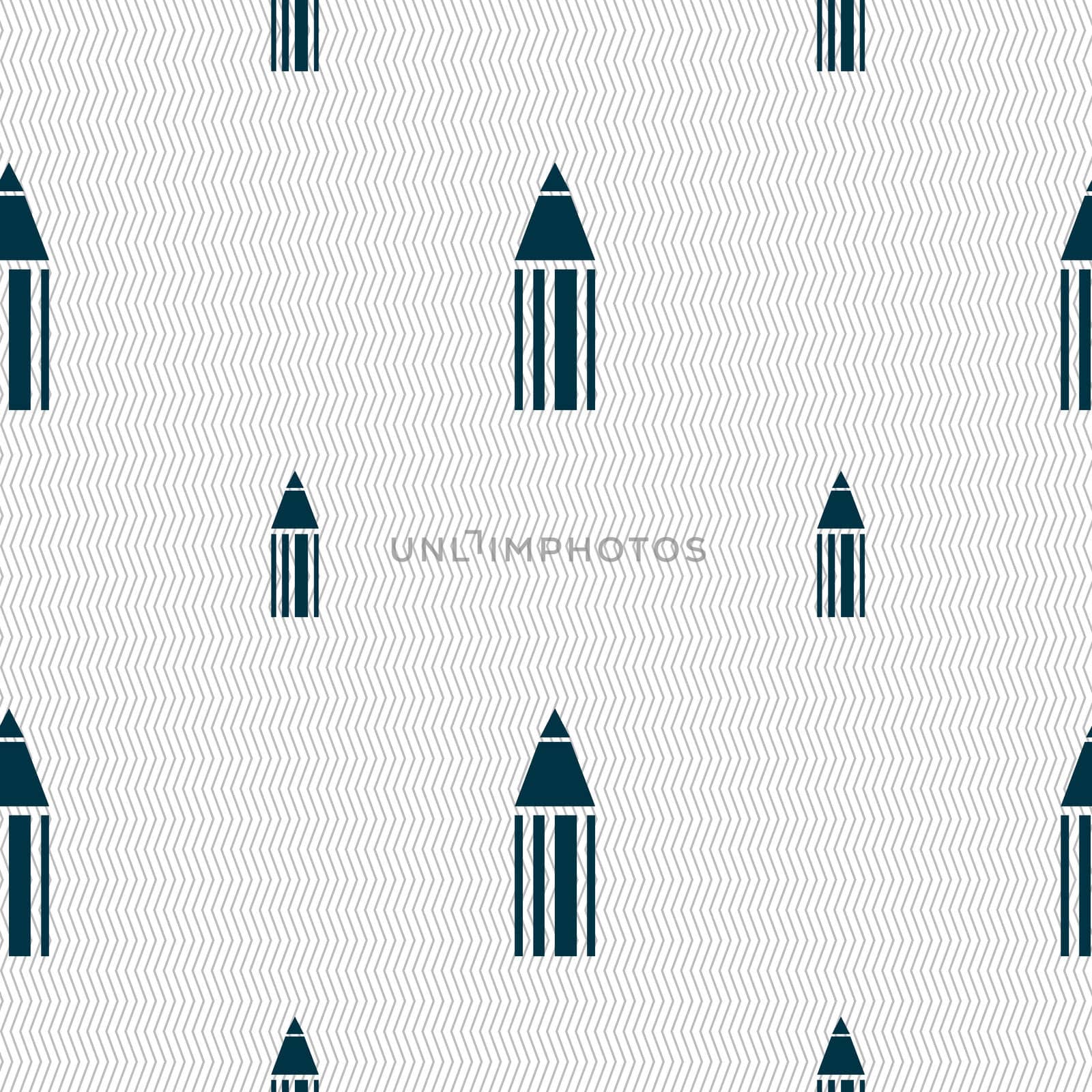 Pencil sign icon. Edit content button. Seamless pattern with geometric texture. illustration