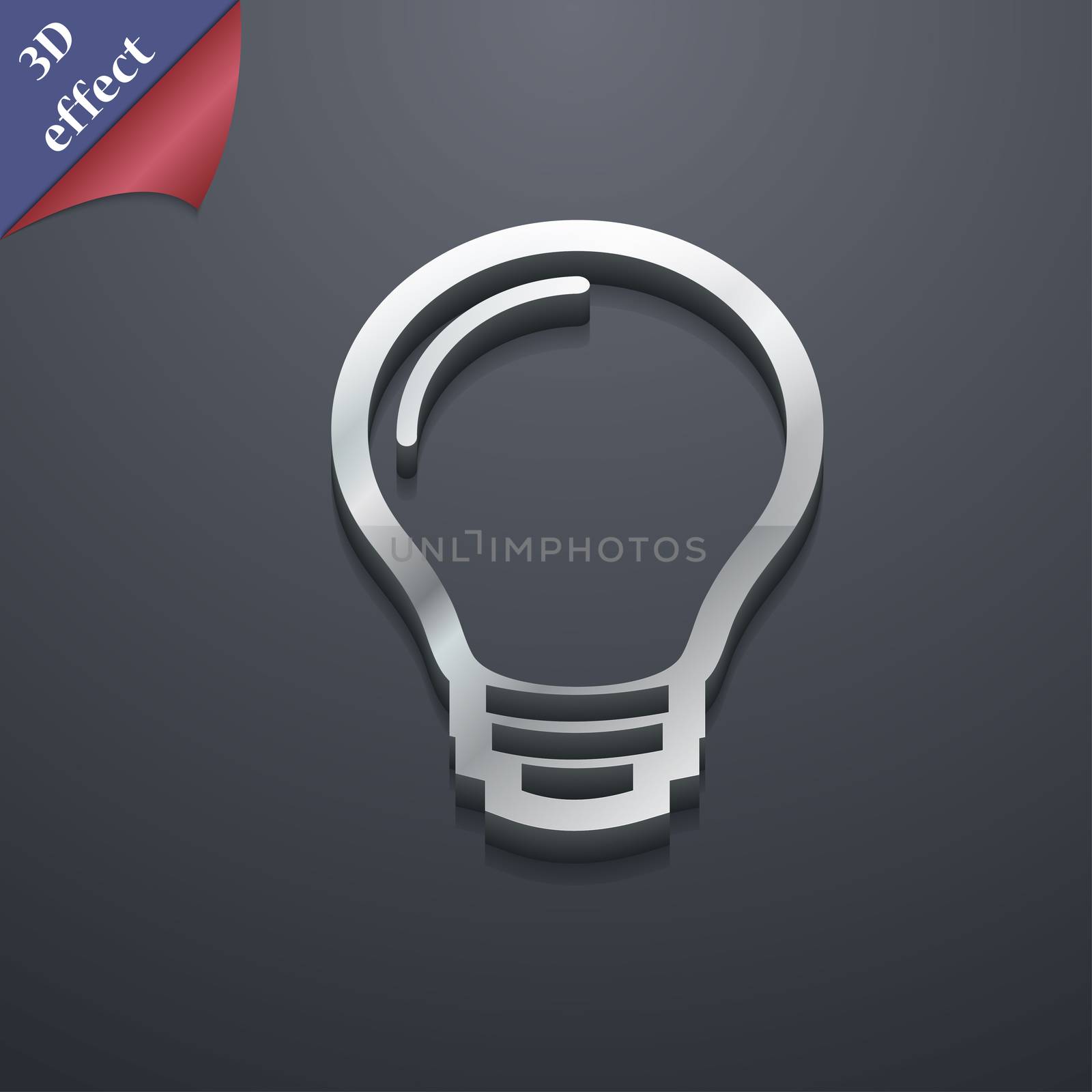 Light bulb icon symbol. 3D style. Trendy, modern design with space for your text illustration. Rastrized copy
