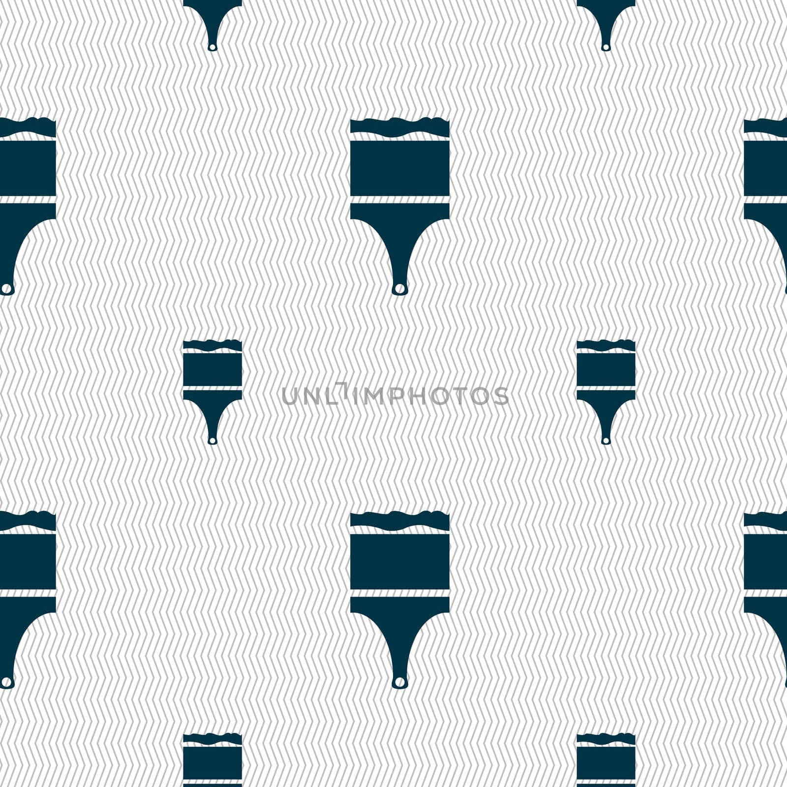 Paint brush sign icon. Artist symbol. Seamless pattern with geometric texture. illustration