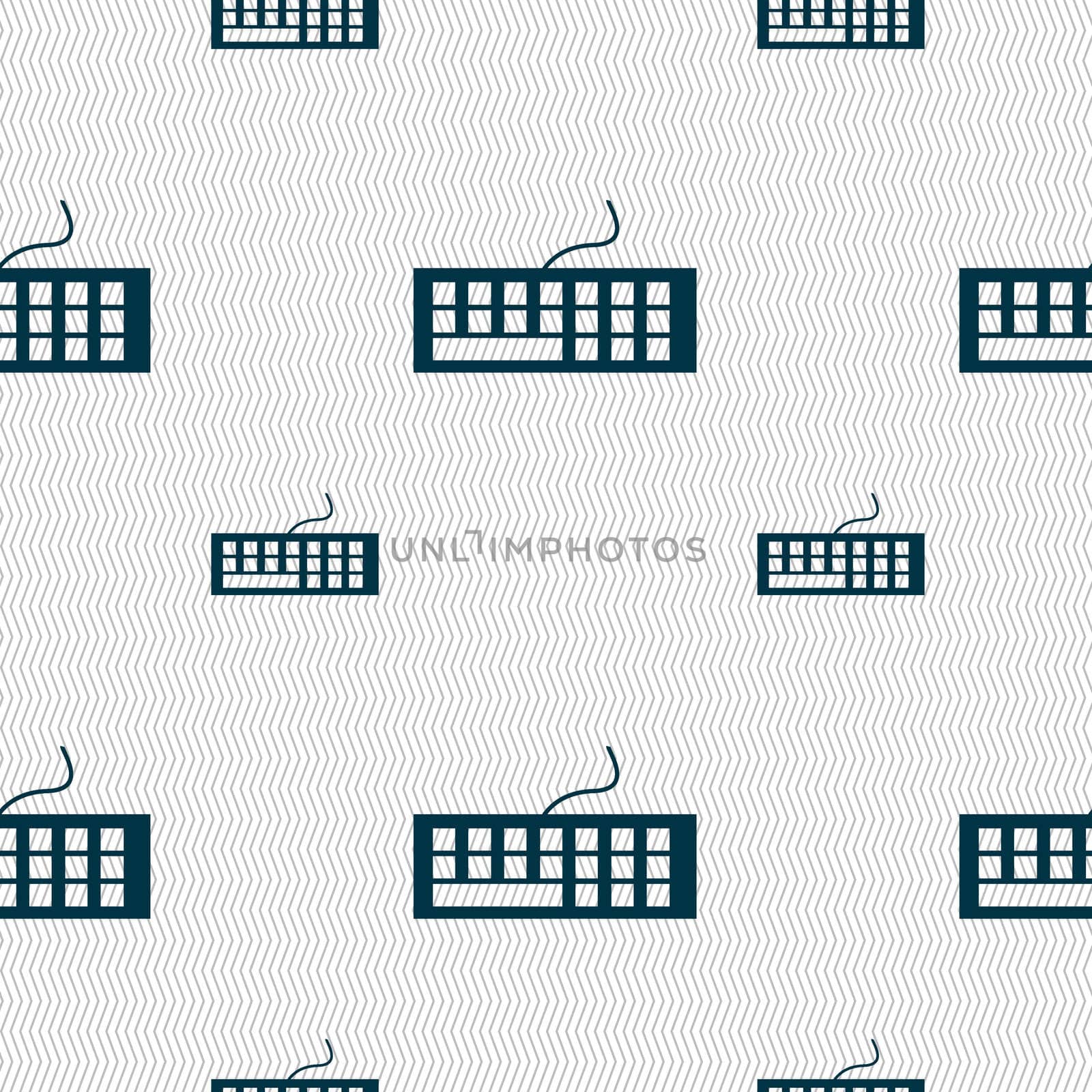 Computer keyboard Icon. Seamless pattern with geometric texture. illustration